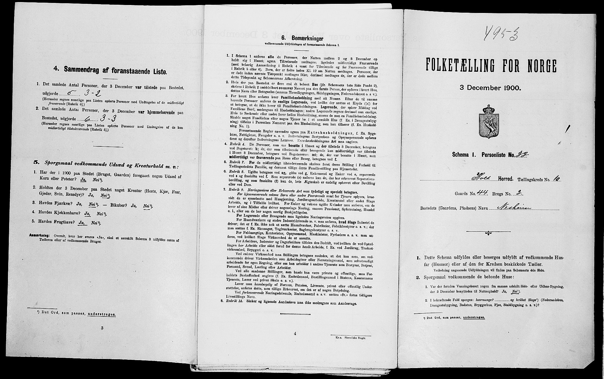 SAK, Folketelling 1900 for 0914 Holt herred, 1900, s. 1479