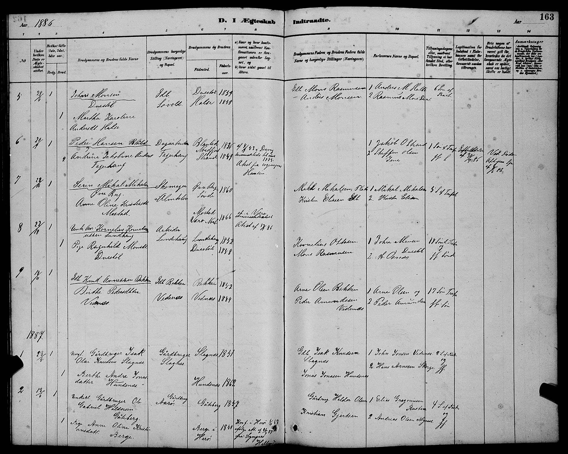 Ministerialprotokoller, klokkerbøker og fødselsregistre - Møre og Romsdal, AV/SAT-A-1454/501/L0017: Klokkerbok nr. 501C03, 1885-1901, s. 163