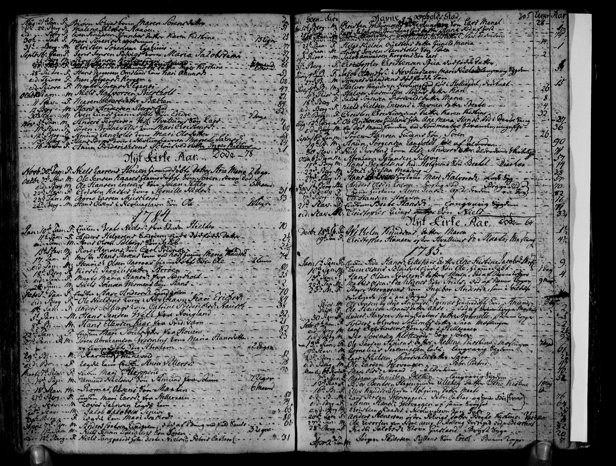 Brunlanes kirkebøker, SAKO/A-342/F/Fa/L0001: Ministerialbok nr. I 1, 1766-1801, s. 304-305