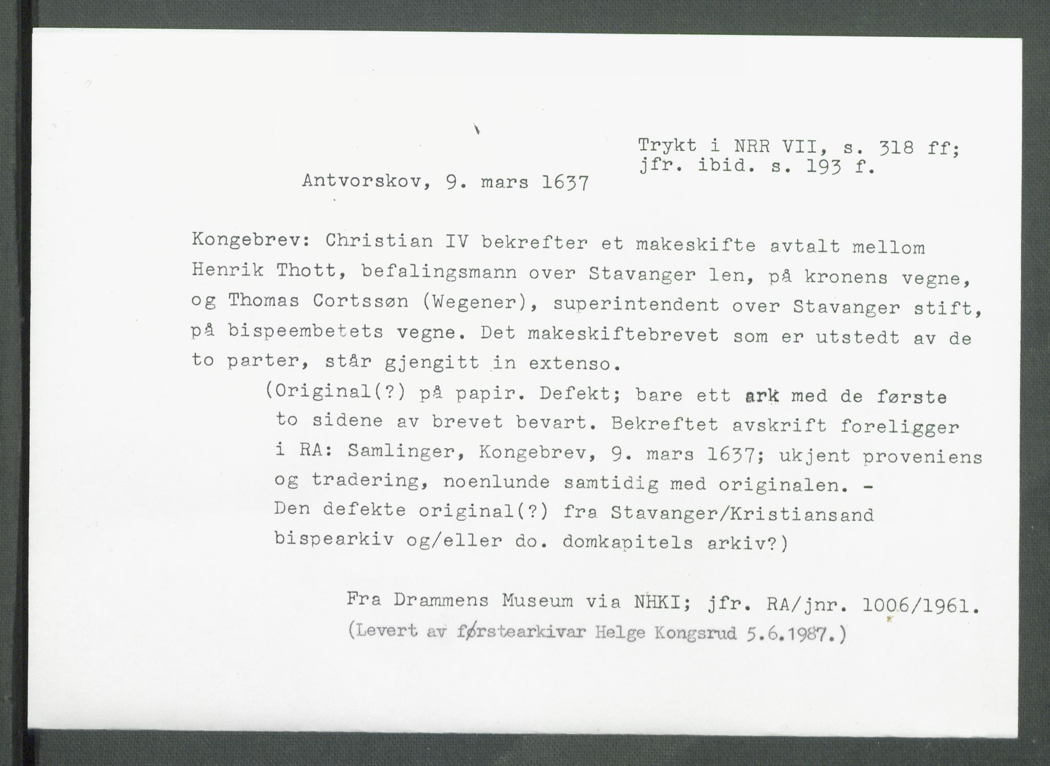 Riksarkivets diplomsamling, AV/RA-EA-5965/F02/L0150: Dokumenter, 1637, s. 8