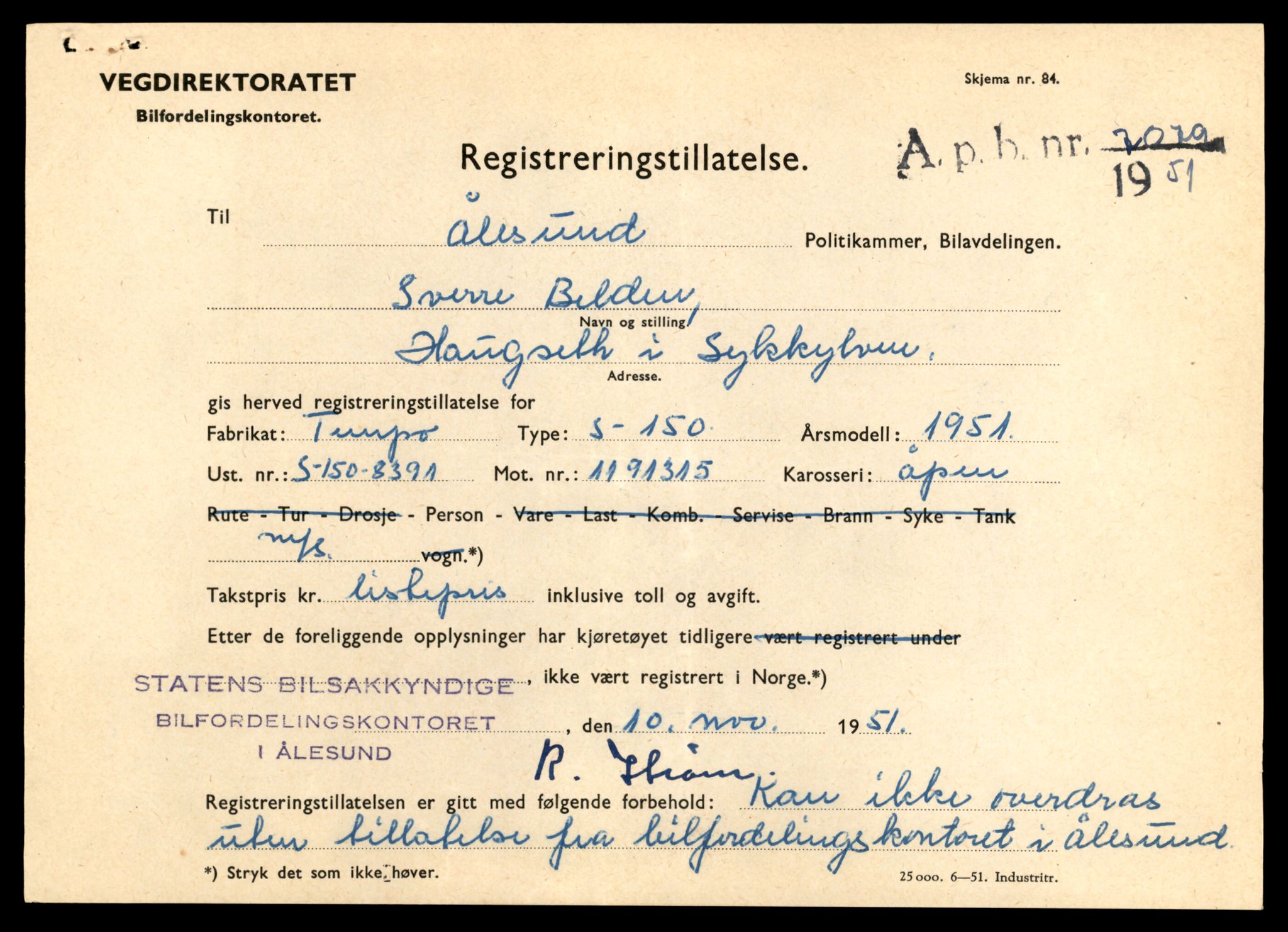 Møre og Romsdal vegkontor - Ålesund trafikkstasjon, SAT/A-4099/F/Fe/L0030: Registreringskort for kjøretøy T 11620 - T 11799, 1927-1998, s. 1403