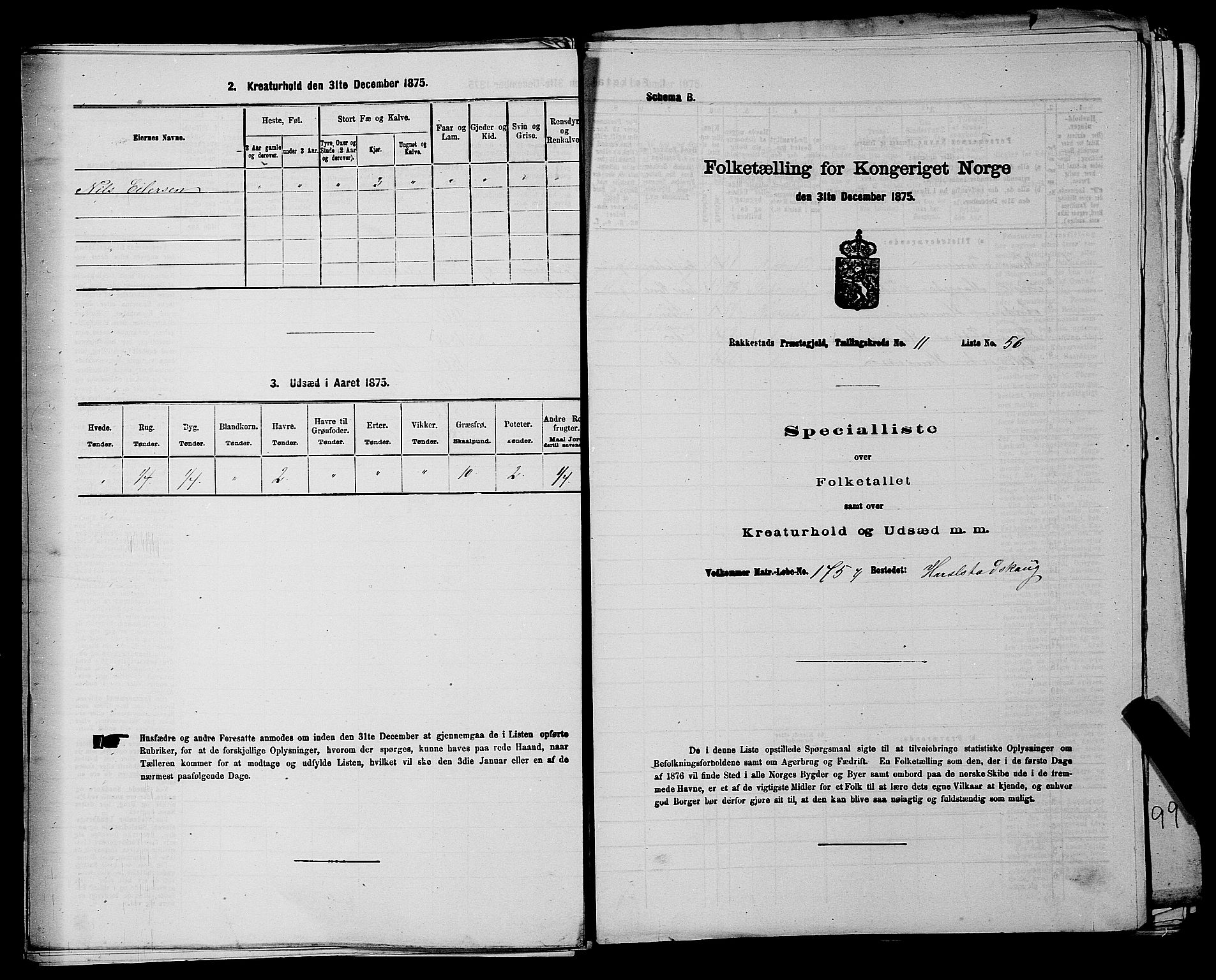 RA, Folketelling 1875 for 0128P Rakkestad prestegjeld, 1875, s. 1403