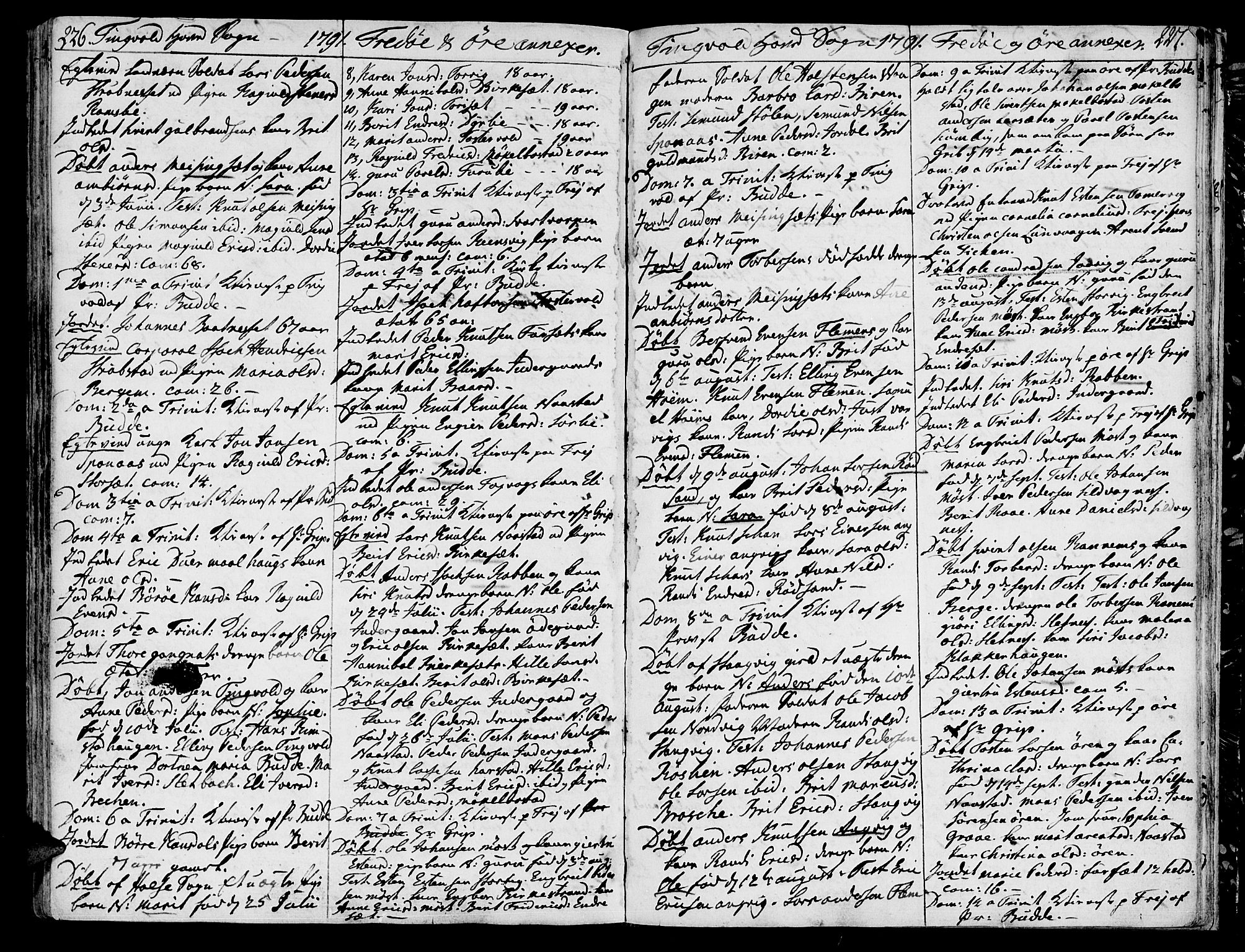 Ministerialprotokoller, klokkerbøker og fødselsregistre - Møre og Romsdal, AV/SAT-A-1454/586/L0980: Ministerialbok nr. 586A06, 1776-1794, s. 226-227