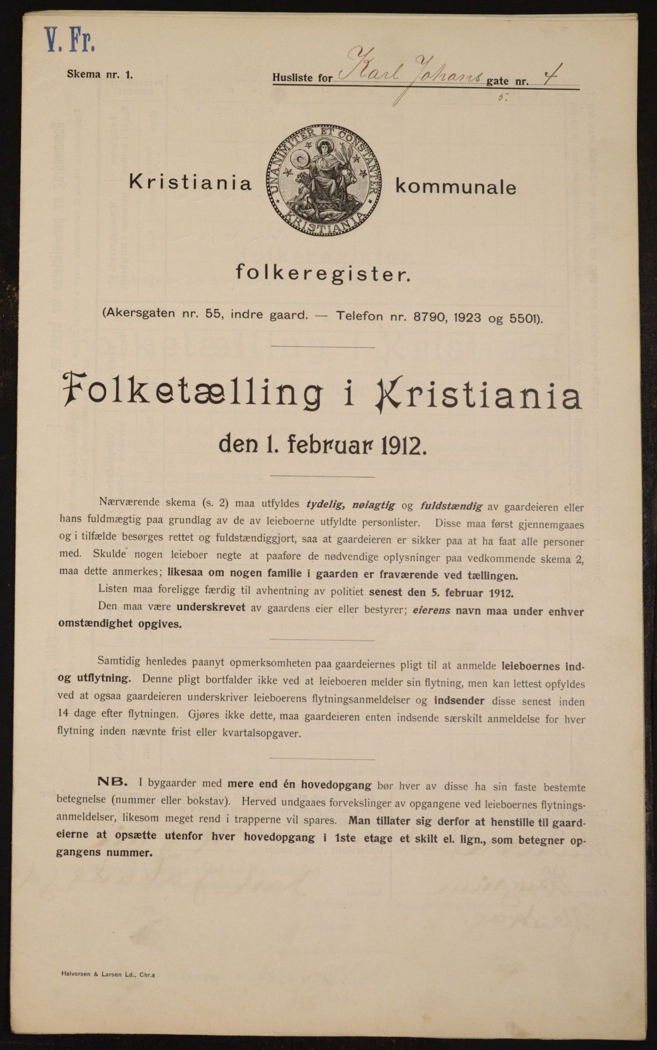 OBA, Kommunal folketelling 1.2.1912 for Kristiania, 1912, s. 49003