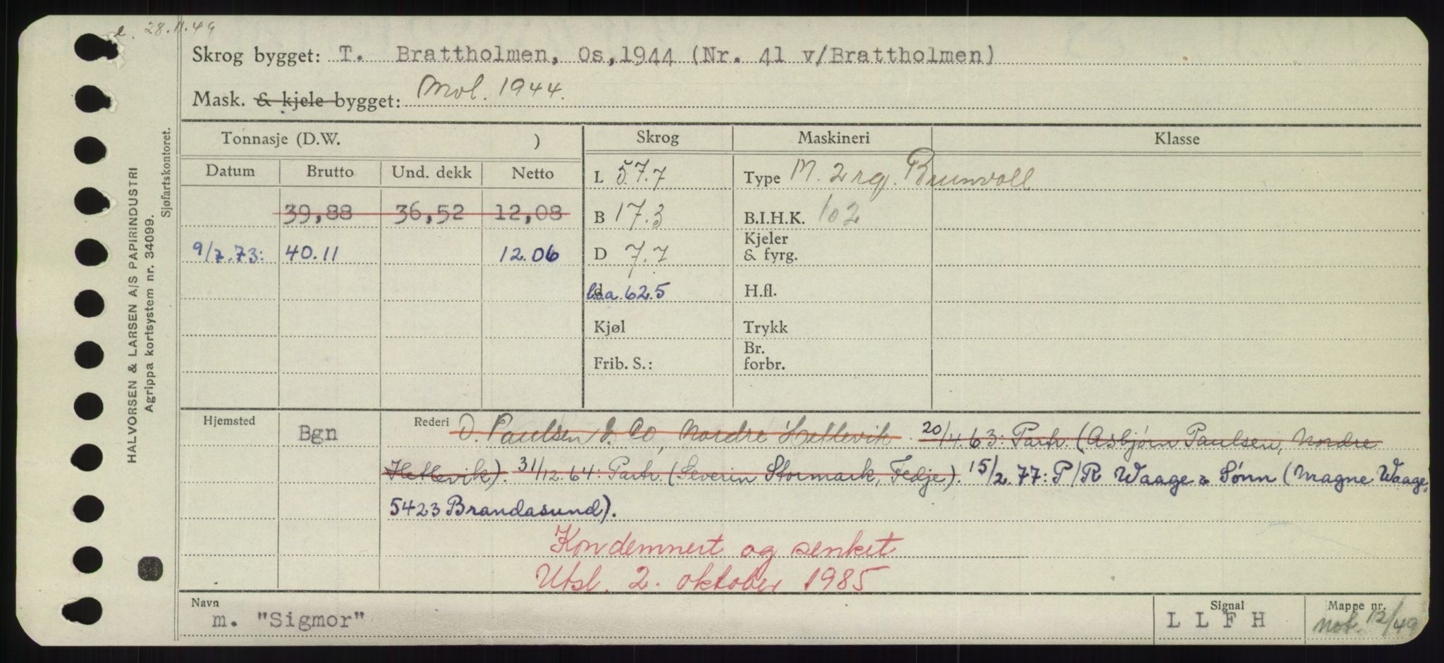 Sjøfartsdirektoratet med forløpere, Skipsmålingen, AV/RA-S-1627/H/Hd/L0033: Fartøy, Sevi-Sjø, s. 65