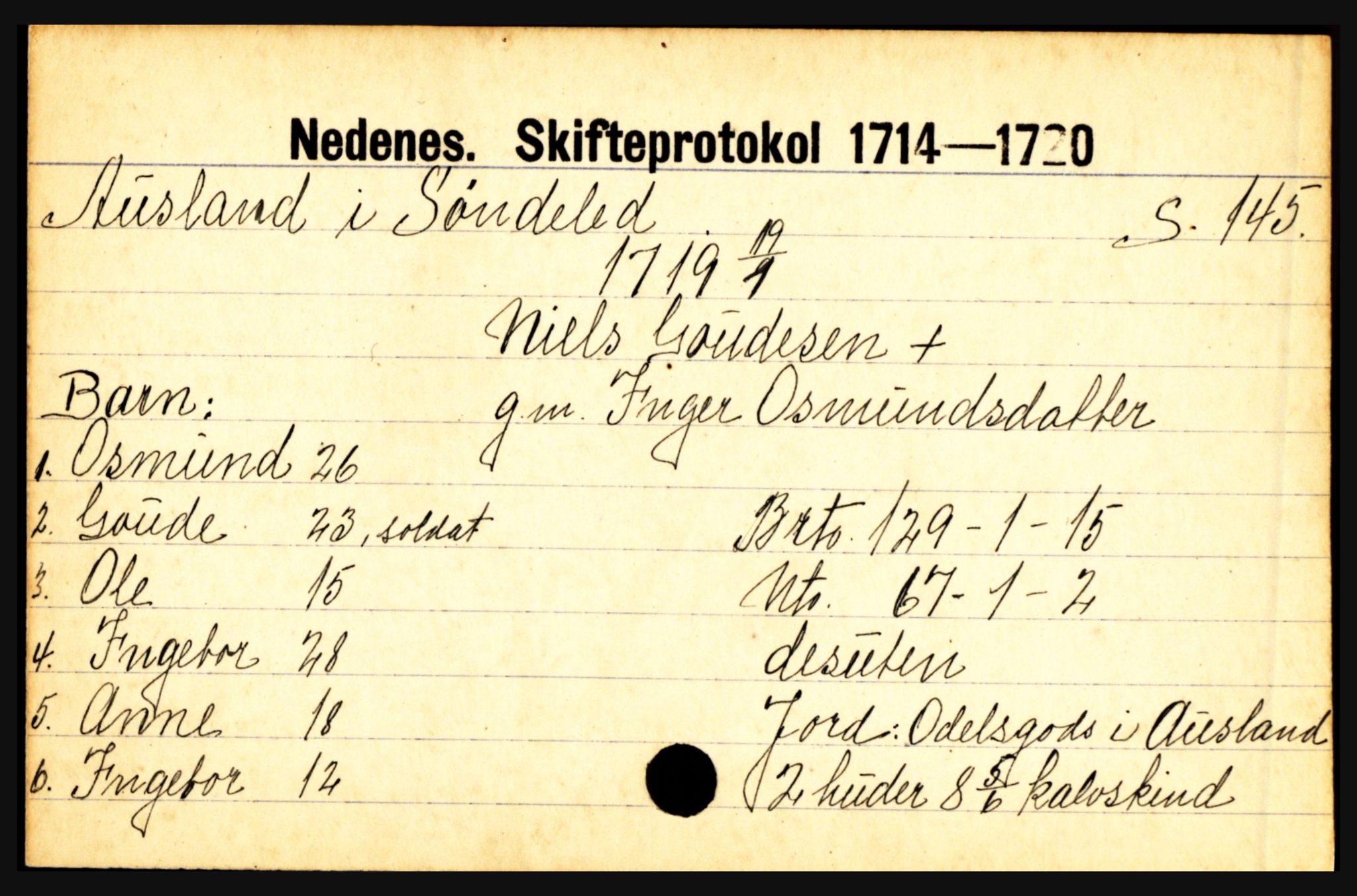 Nedenes sorenskriveri før 1824, AV/SAK-1221-0007/H, s. 1473