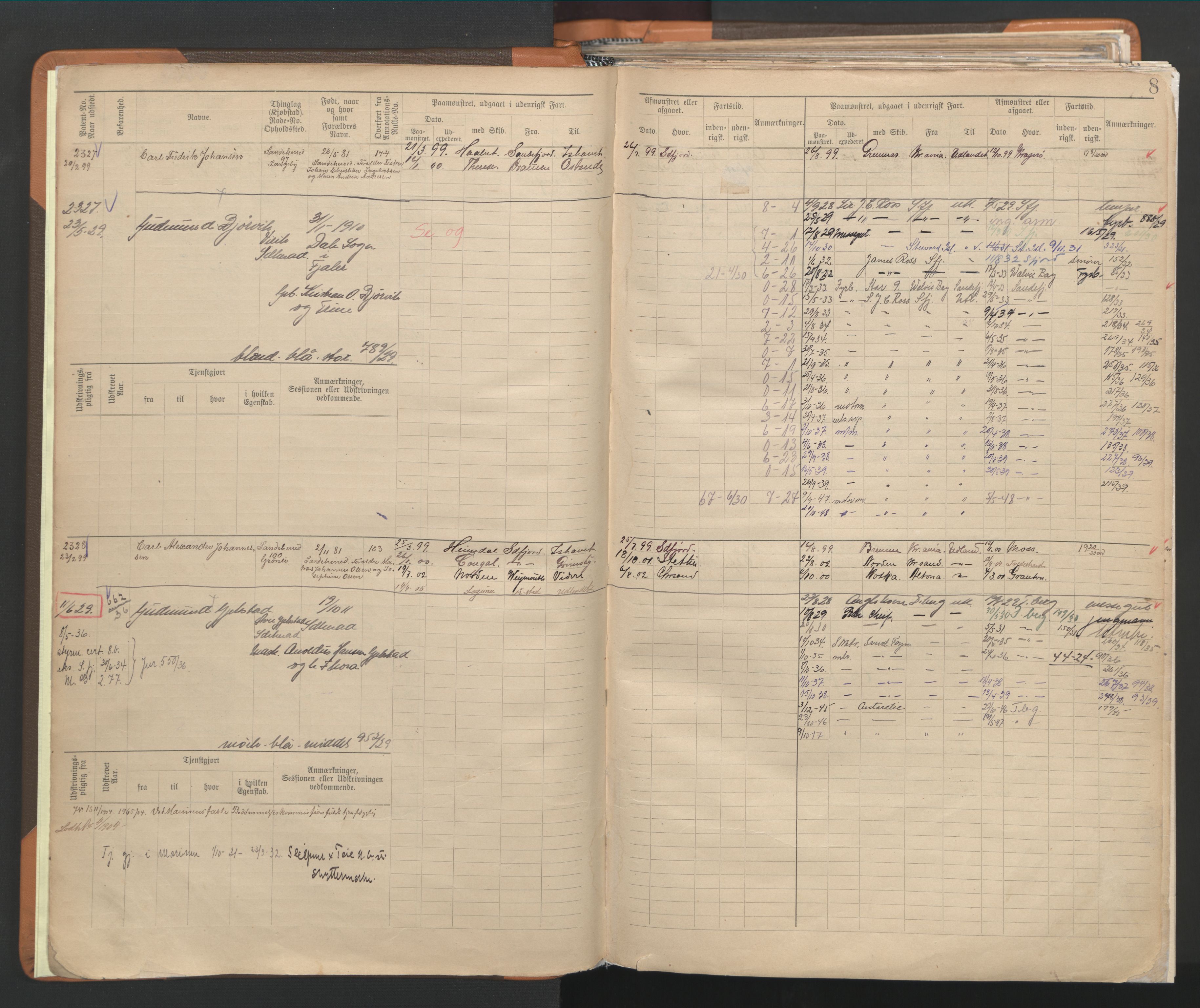 Sandefjord innrulleringskontor, AV/SAKO-A-788/F/Fb/L0009: Hovedrulle, 1897, s. 8