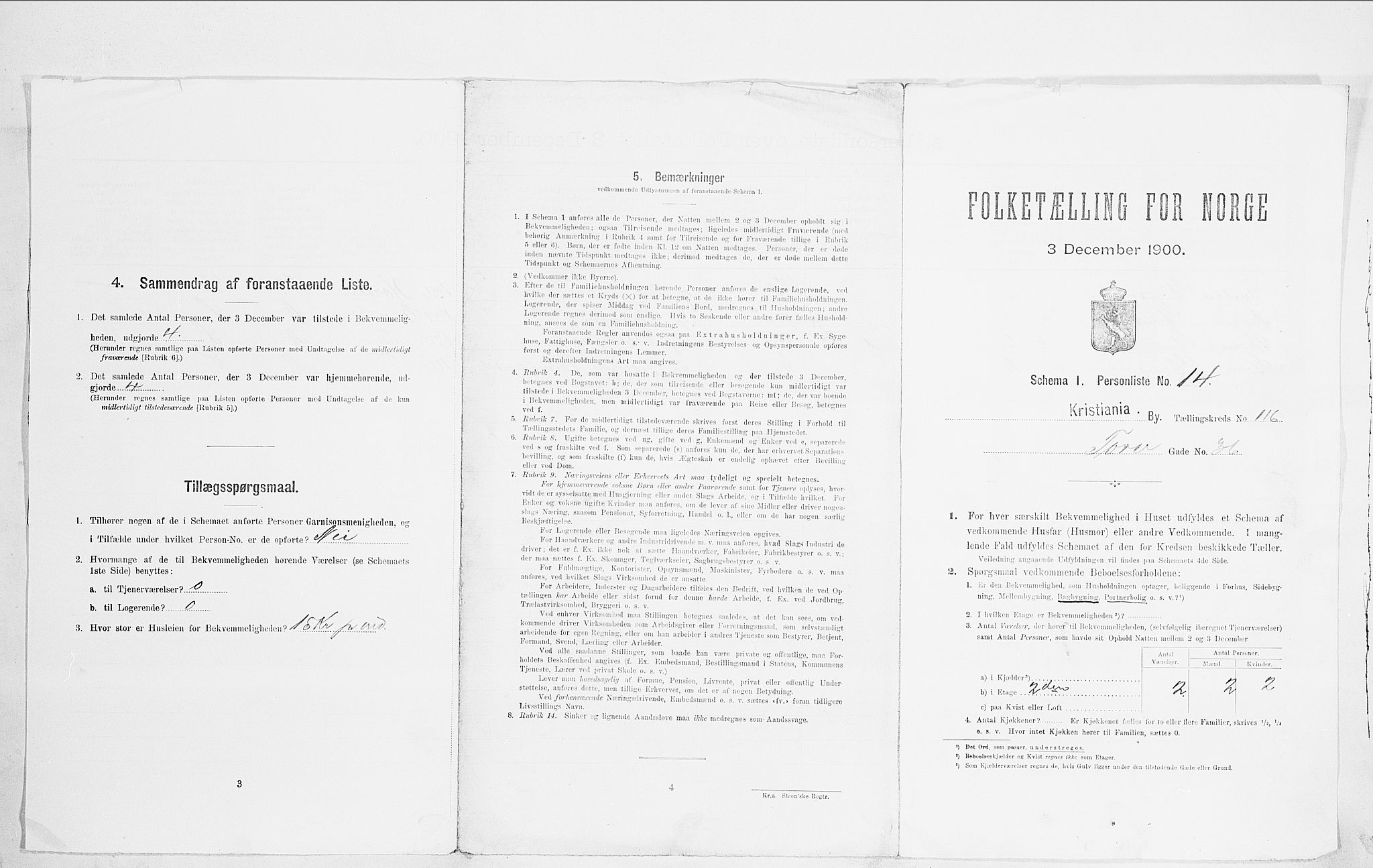 SAO, Folketelling 1900 for 0301 Kristiania kjøpstad, 1900, s. 103337