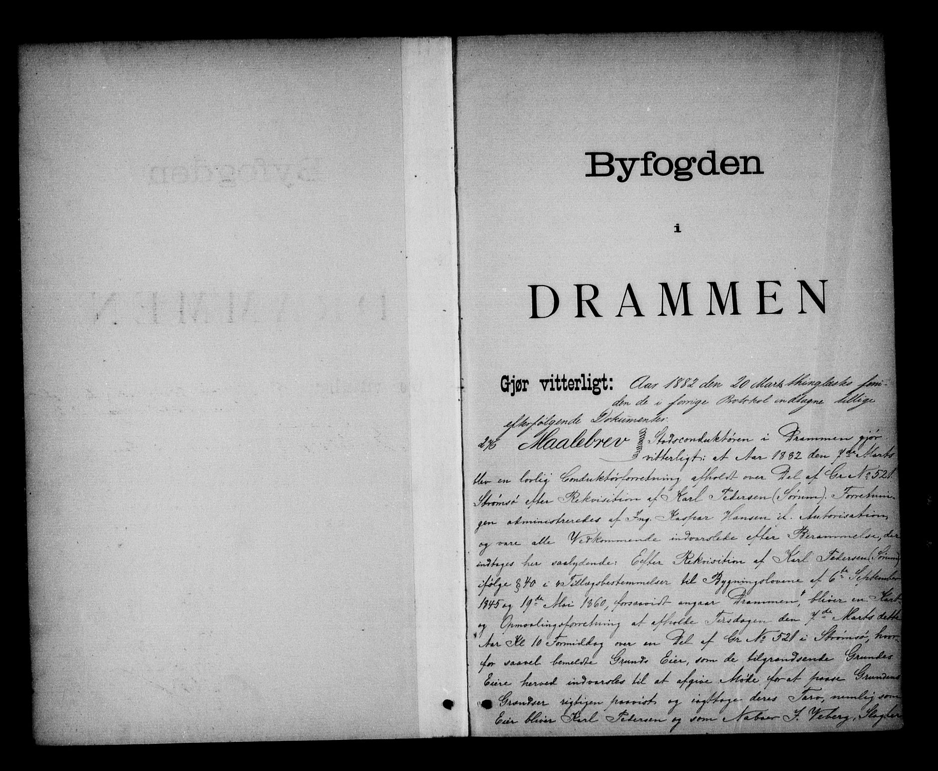 Drammen byfogd, SAKO/A-222/G/Ga/Gac/L0020: Pantebok nr. III 20, 1882-1884