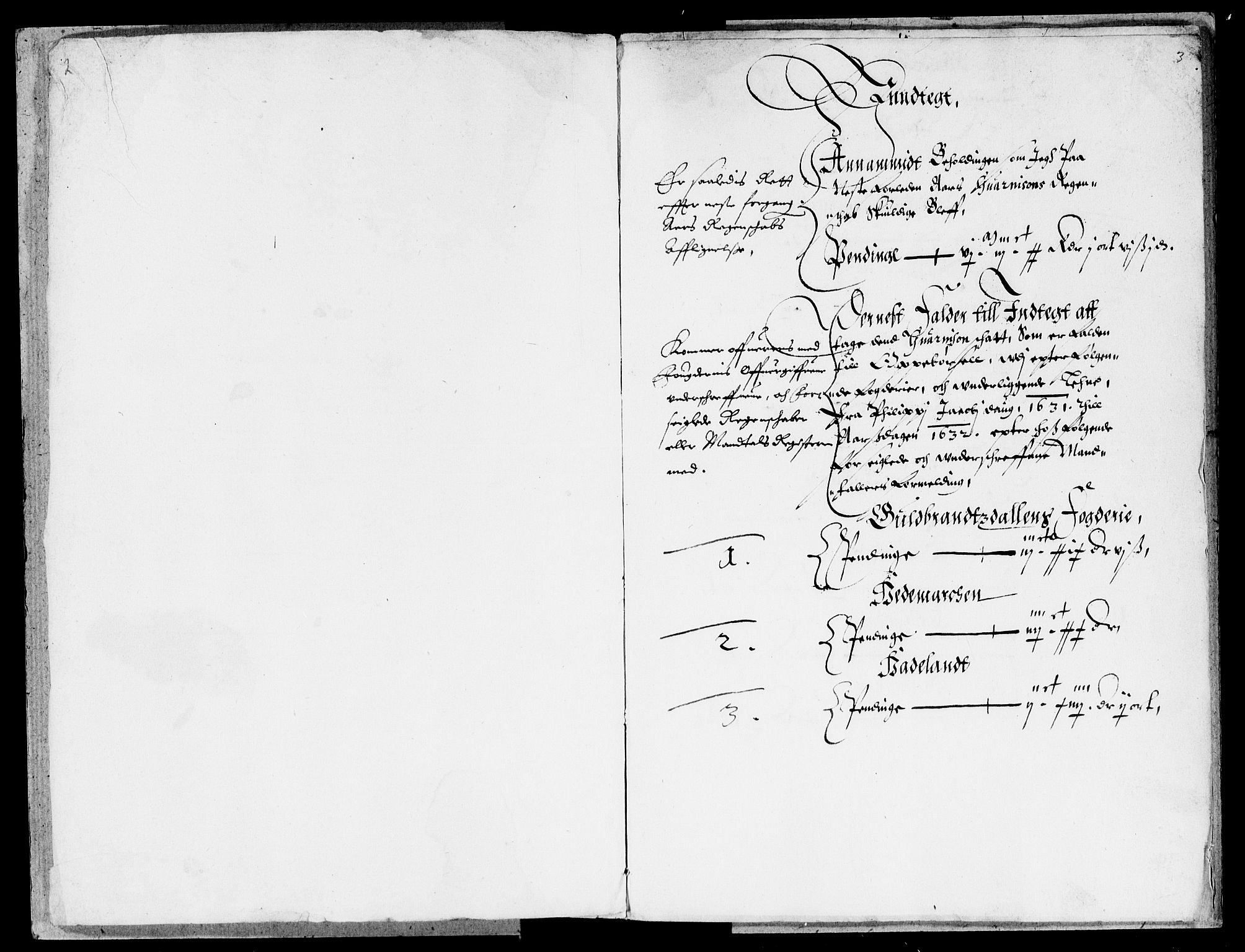 Rentekammeret inntil 1814, Reviderte regnskaper, Lensregnskaper, RA/EA-5023/R/Rb/Rba/L0108: Akershus len, 1631-1632