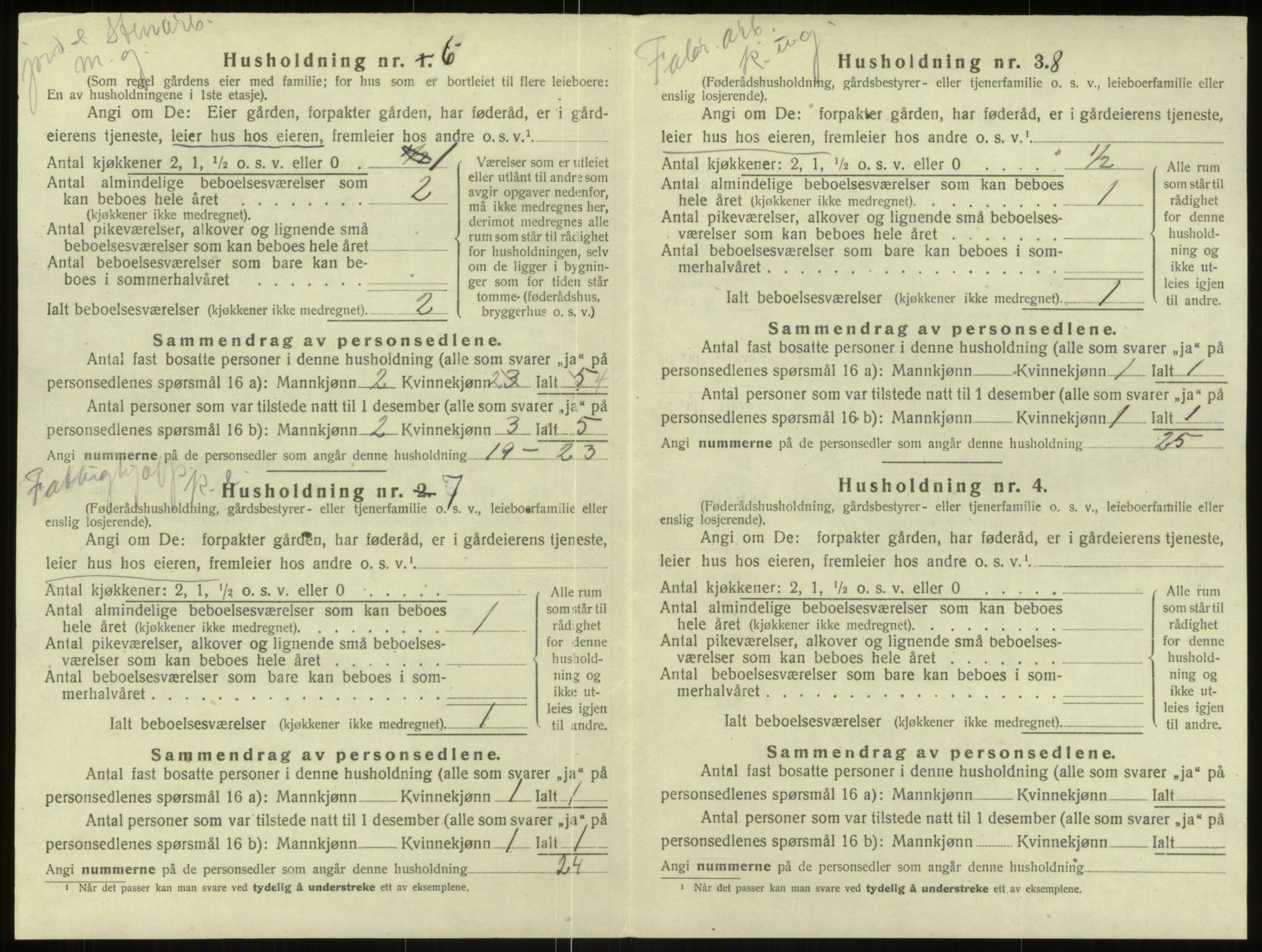 SAB, Folketelling 1920 for 1250 Haus herred, 1920, s. 1177