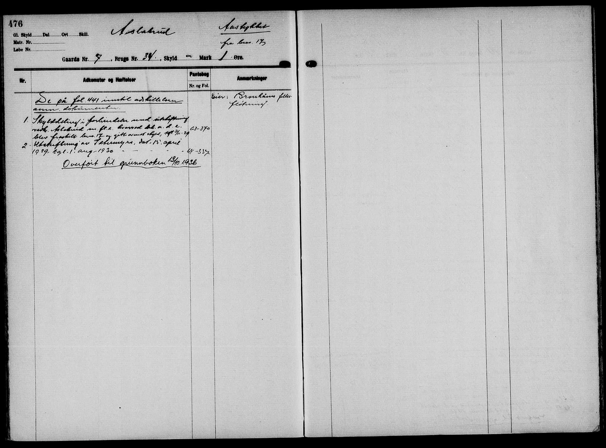 Solør tingrett, AV/SAH-TING-008/H/Ha/Hak/L0001: Panteregister nr. I, 1900-1935, s. 476