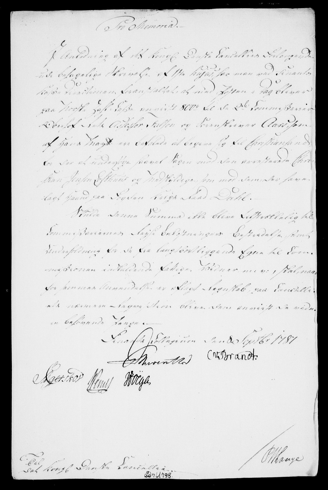 Danske Kanselli, Skapsaker, AV/RA-EA-4061/F/L0097: Skap 16, pakke 7 III, 1787, s. 192