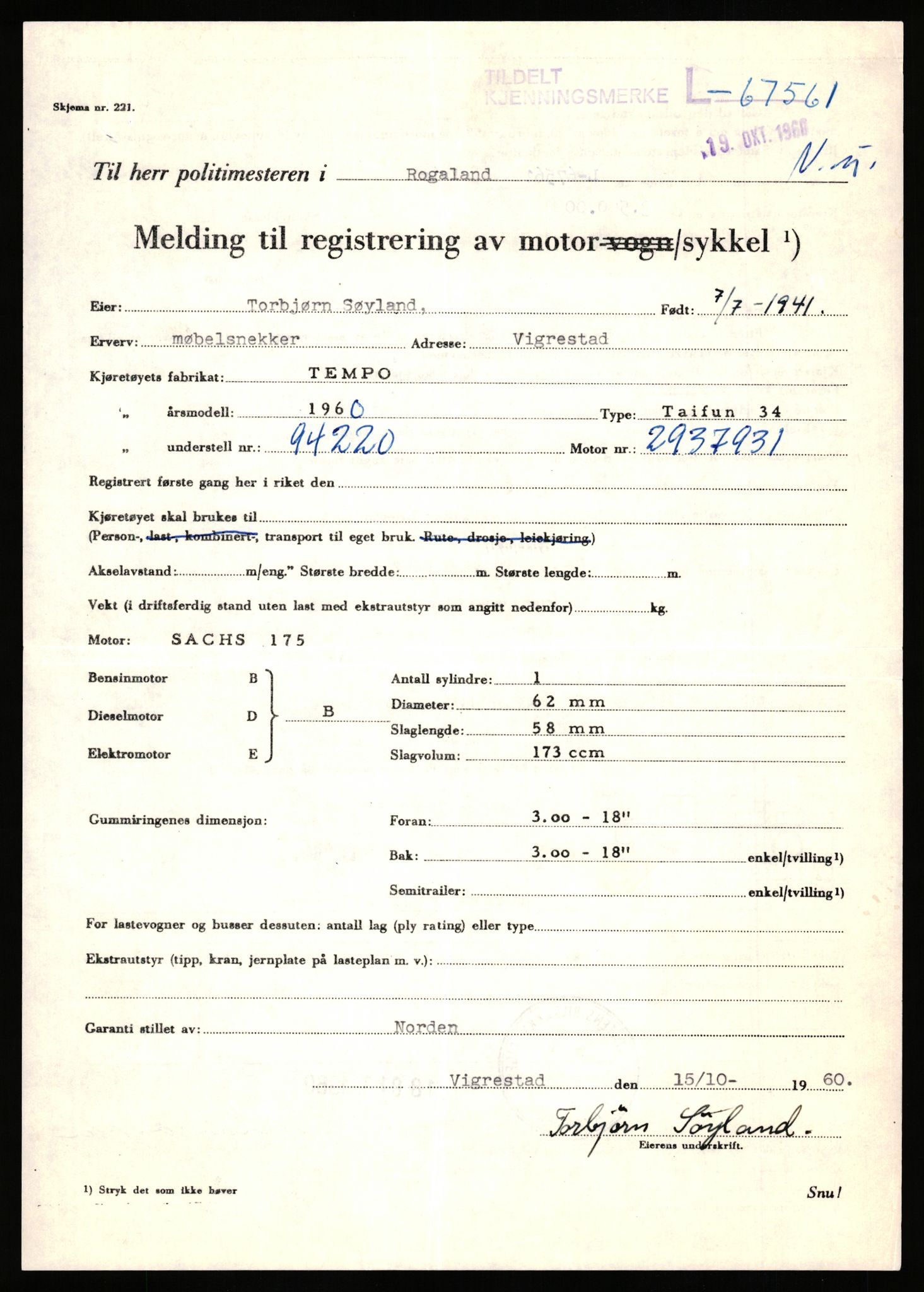 Stavanger trafikkstasjon, AV/SAST-A-101942/0/F/L0065: L-65400 - L-67649, 1930-1971, s. 1833