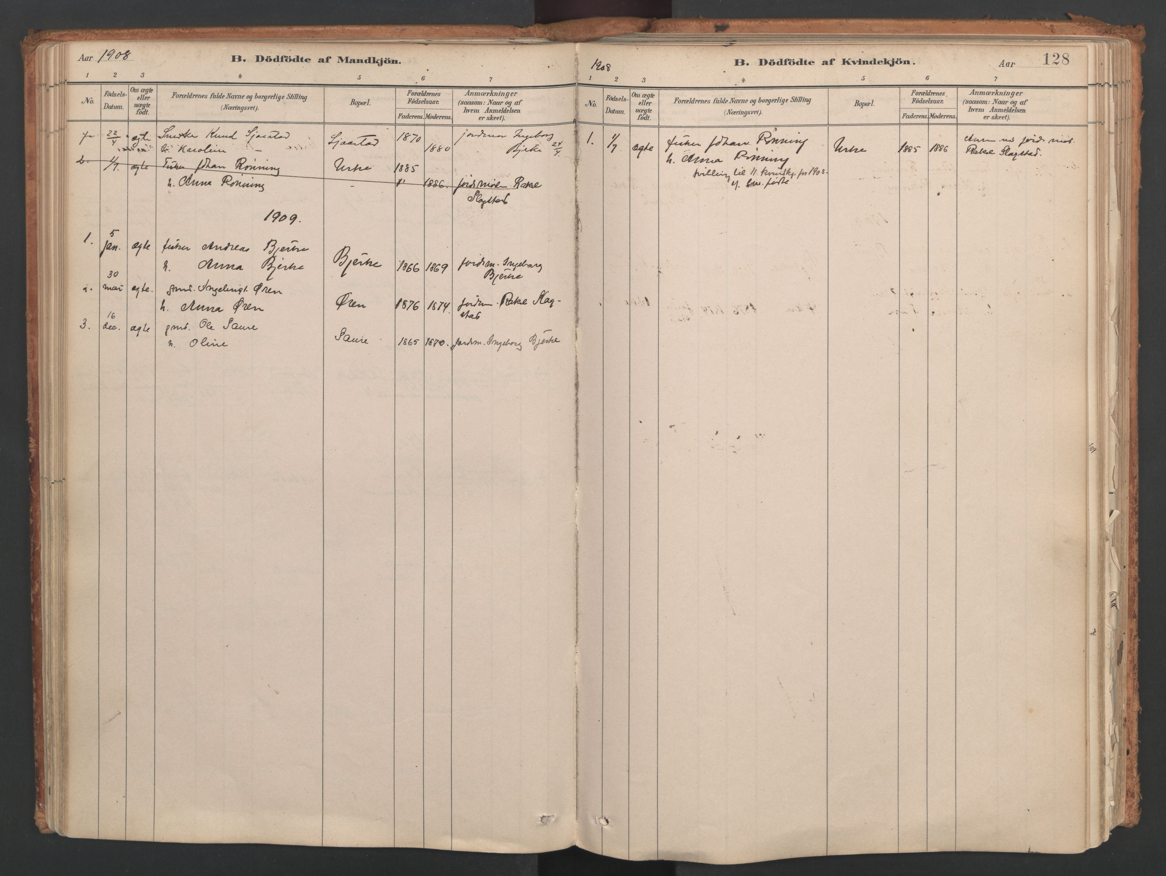 Ministerialprotokoller, klokkerbøker og fødselsregistre - Møre og Romsdal, SAT/A-1454/515/L0211: Ministerialbok nr. 515A07, 1886-1910, s. 128