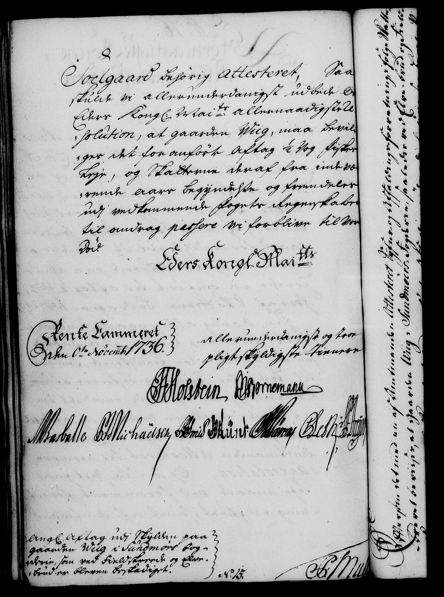 Rentekammeret, Kammerkanselliet, AV/RA-EA-3111/G/Gf/Gfa/L0019: Norsk relasjons- og resolusjonsprotokoll (merket RK 52.19), 1736, s. 509