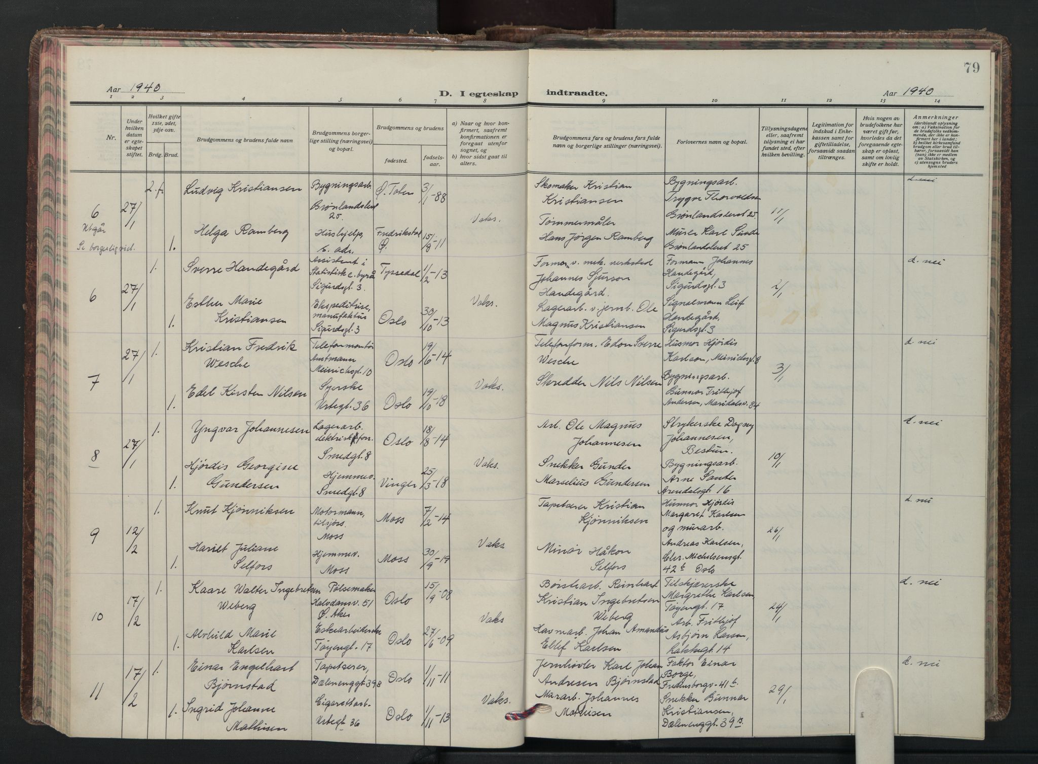 Grønland prestekontor Kirkebøker, AV/SAO-A-10848/F/Fa/L0020: Ministerialbok nr. 20, 1935-1946, s. 79