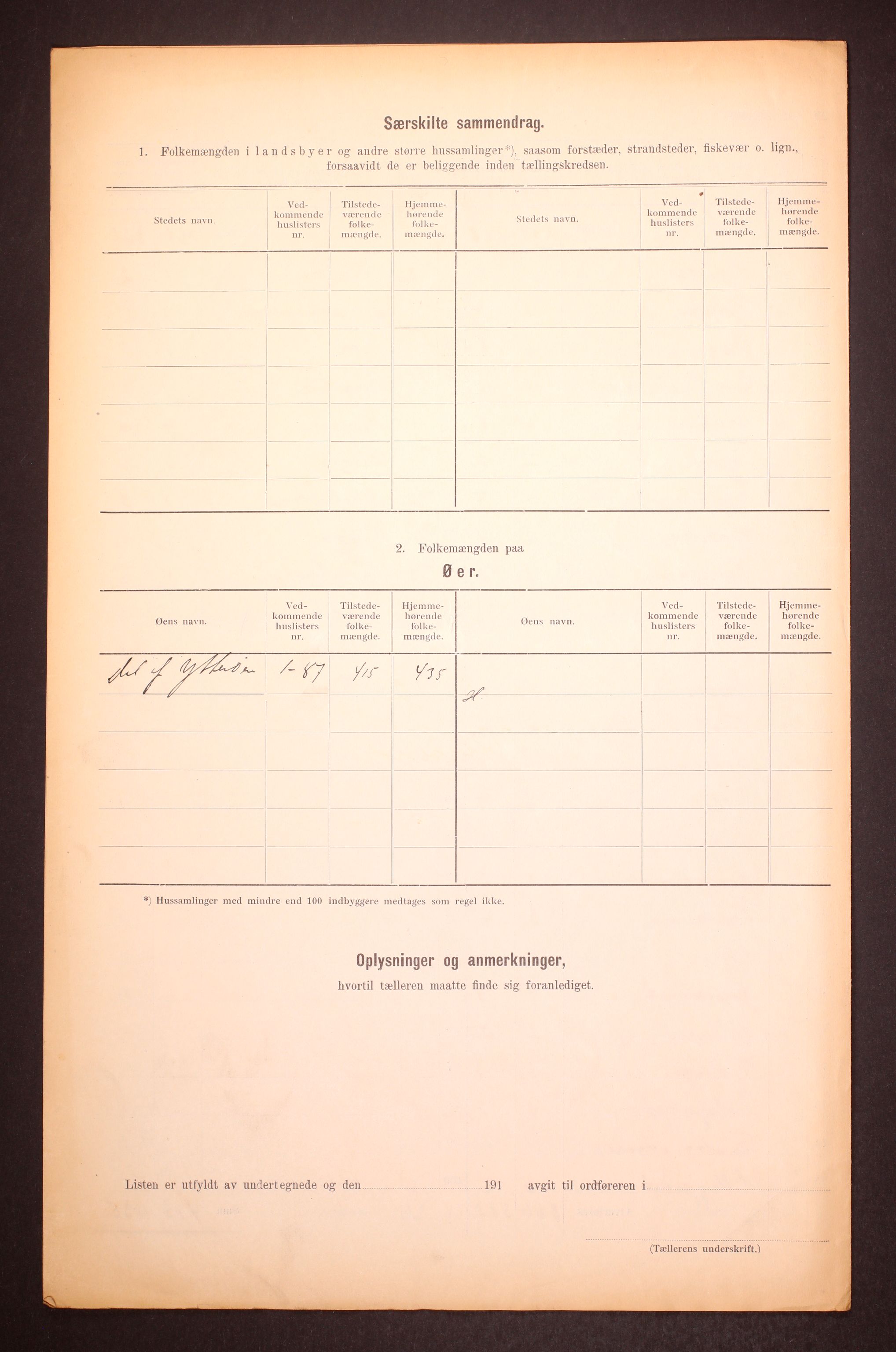 RA, Folketelling 1910 for 1722 Ytterøy herred, 1910, s. 5