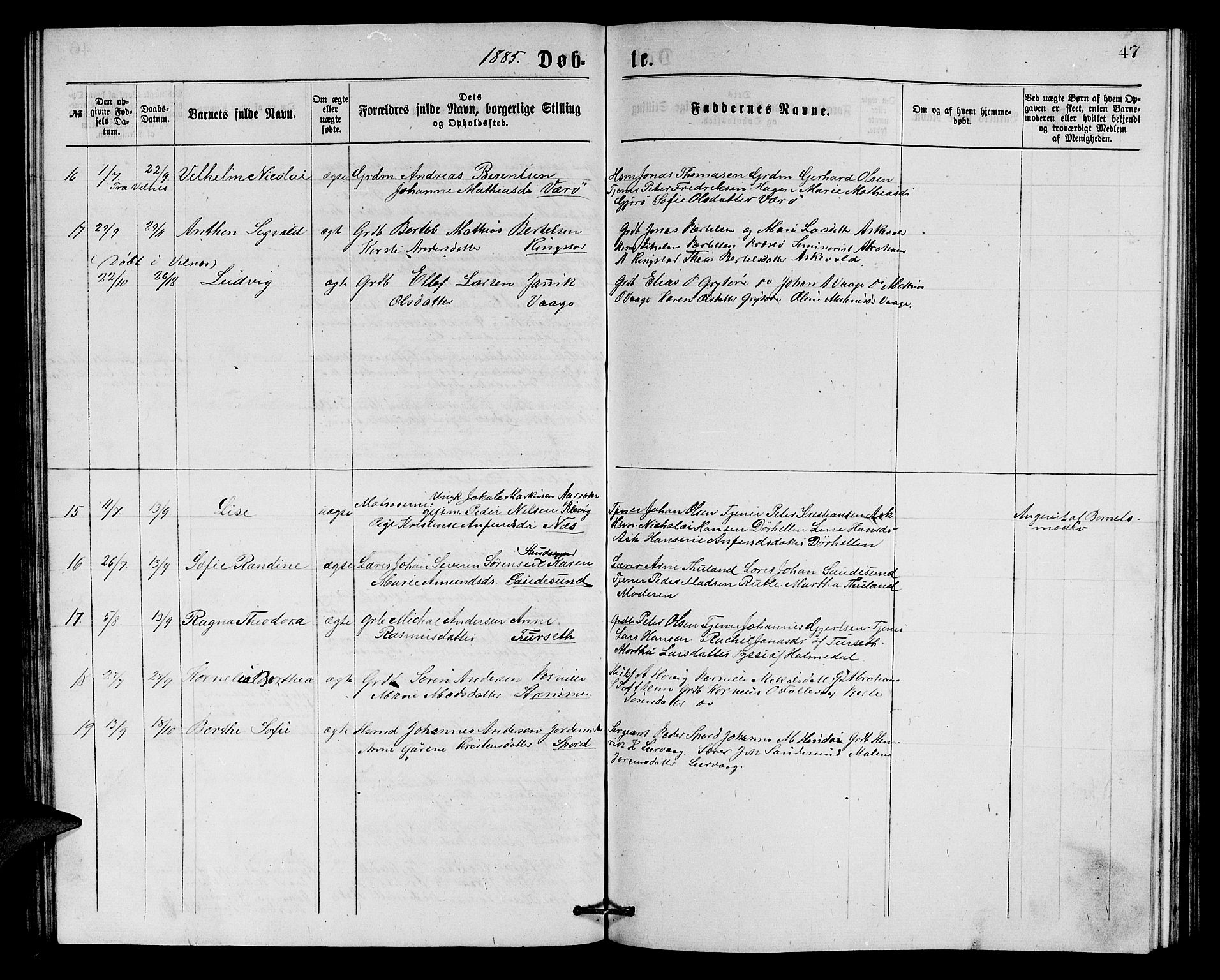 Askvoll sokneprestembete, AV/SAB-A-79501/H/Hab/Haba/L0002: Klokkerbok nr. A 2, 1873-1885, s. 47