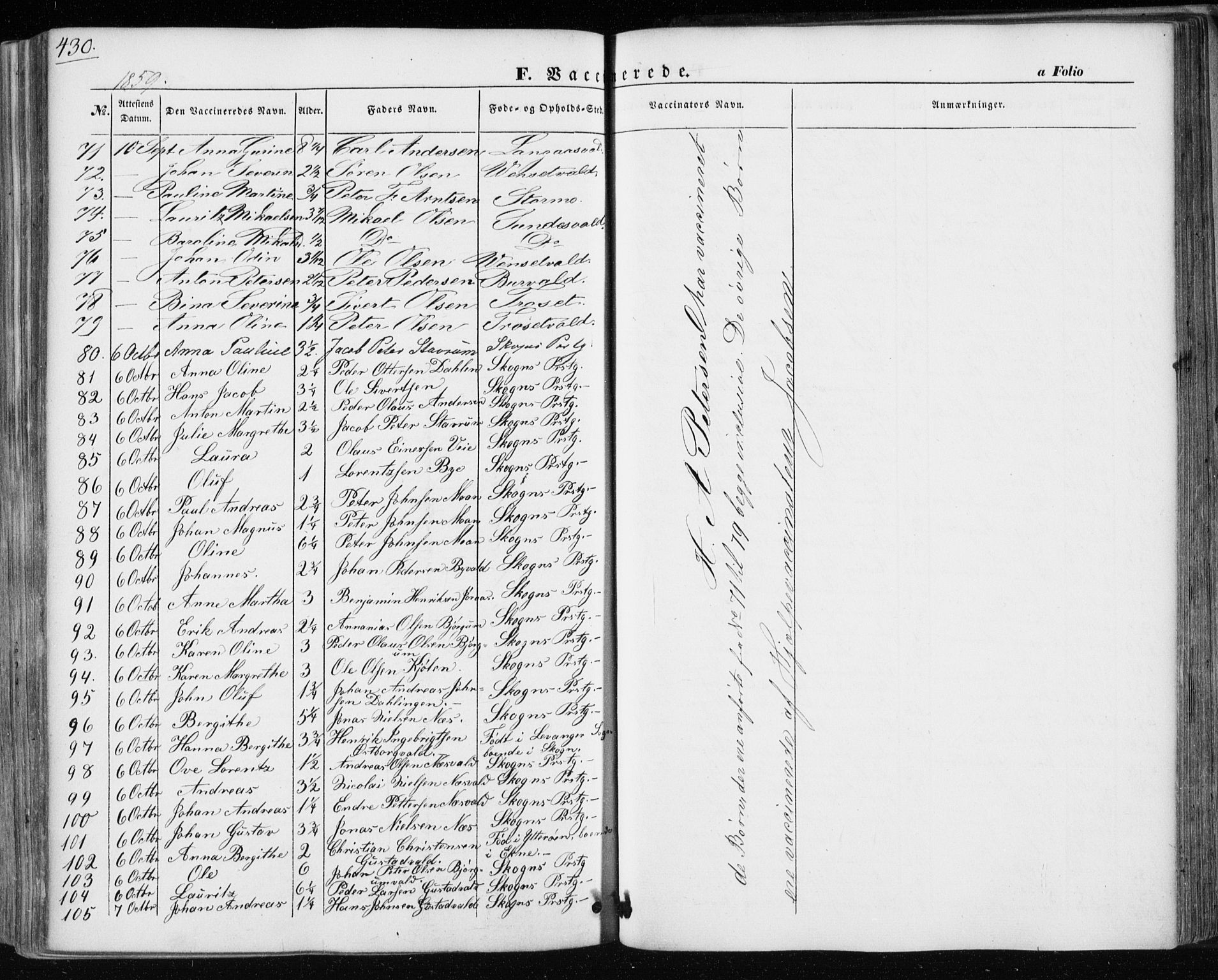 Ministerialprotokoller, klokkerbøker og fødselsregistre - Nord-Trøndelag, AV/SAT-A-1458/717/L0154: Ministerialbok nr. 717A07 /1, 1850-1862, s. 430