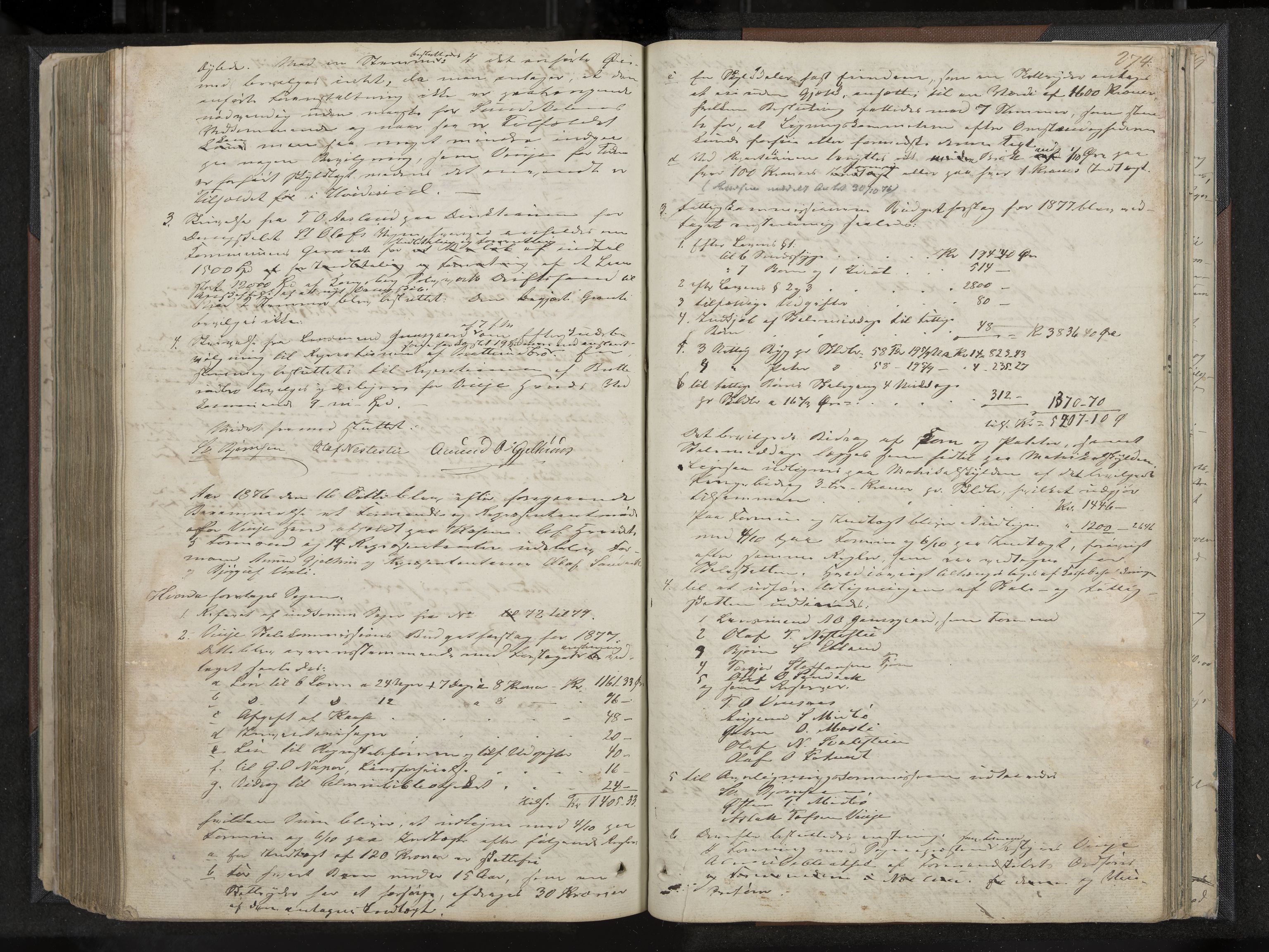 Vinje formannskap og sentraladministrasjon, IKAK/0834021-1/A/L0001: Møtebok, 1838-1889, s. 274