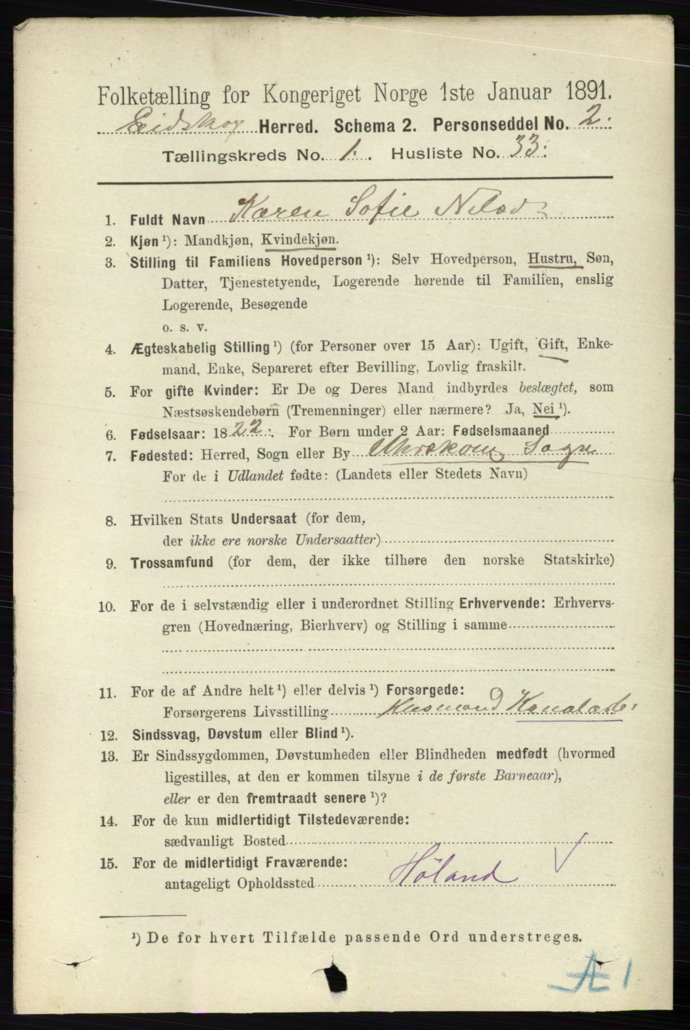 RA, Folketelling 1891 for 0420 Eidskog herred, 1891, s. 297