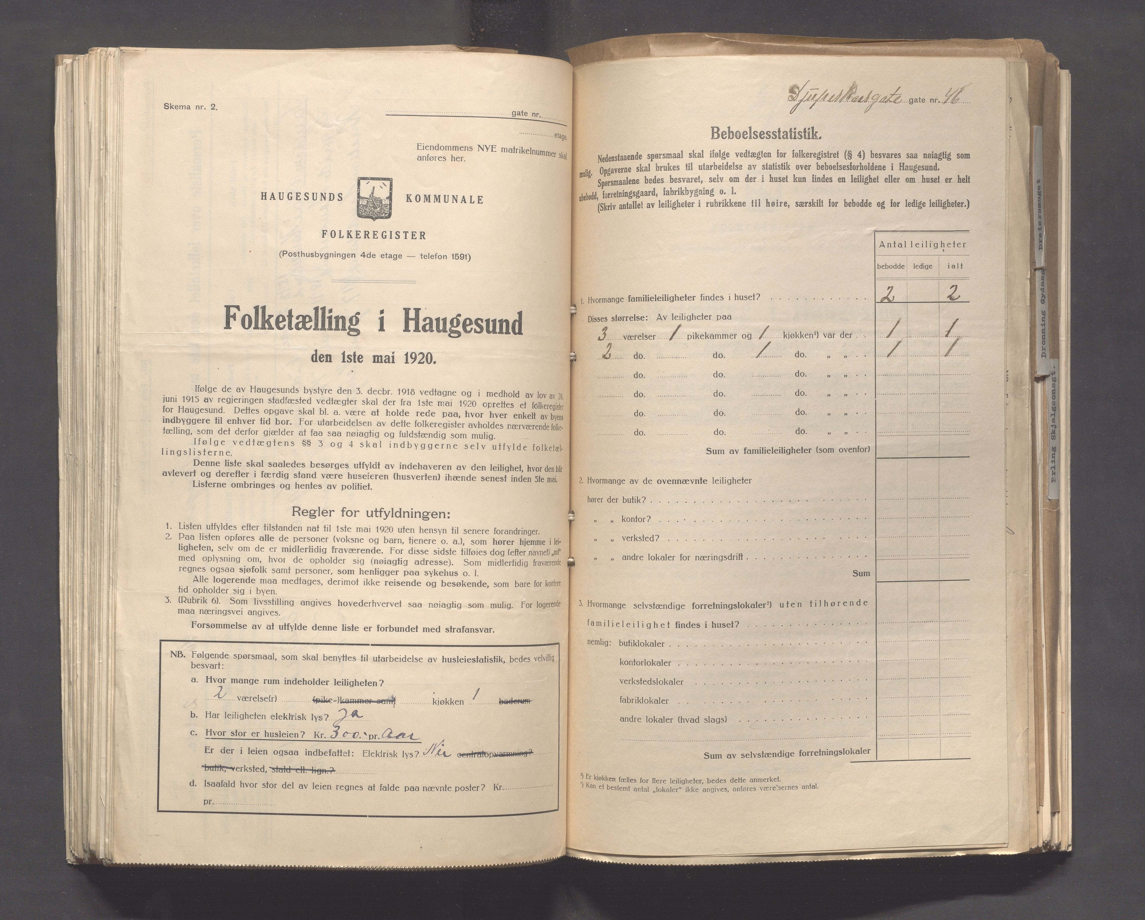 IKAR, Kommunal folketelling 1.5.1920 for Haugesund, 1920, s. 591