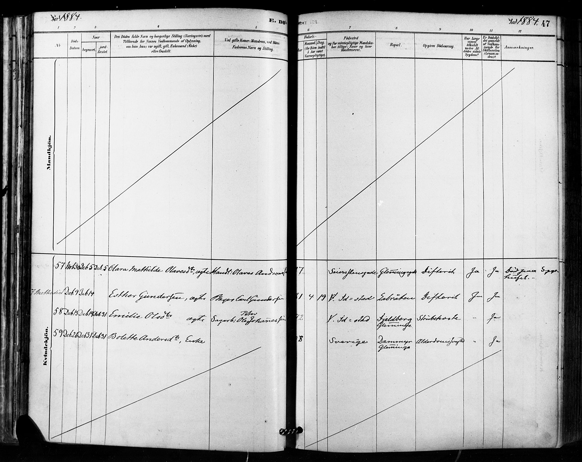 Fredrikstad domkirkes prestekontor Kirkebøker, SAO/A-10906/F/Fa/L0003: Ministerialbok nr. 3, 1878-1904, s. 47