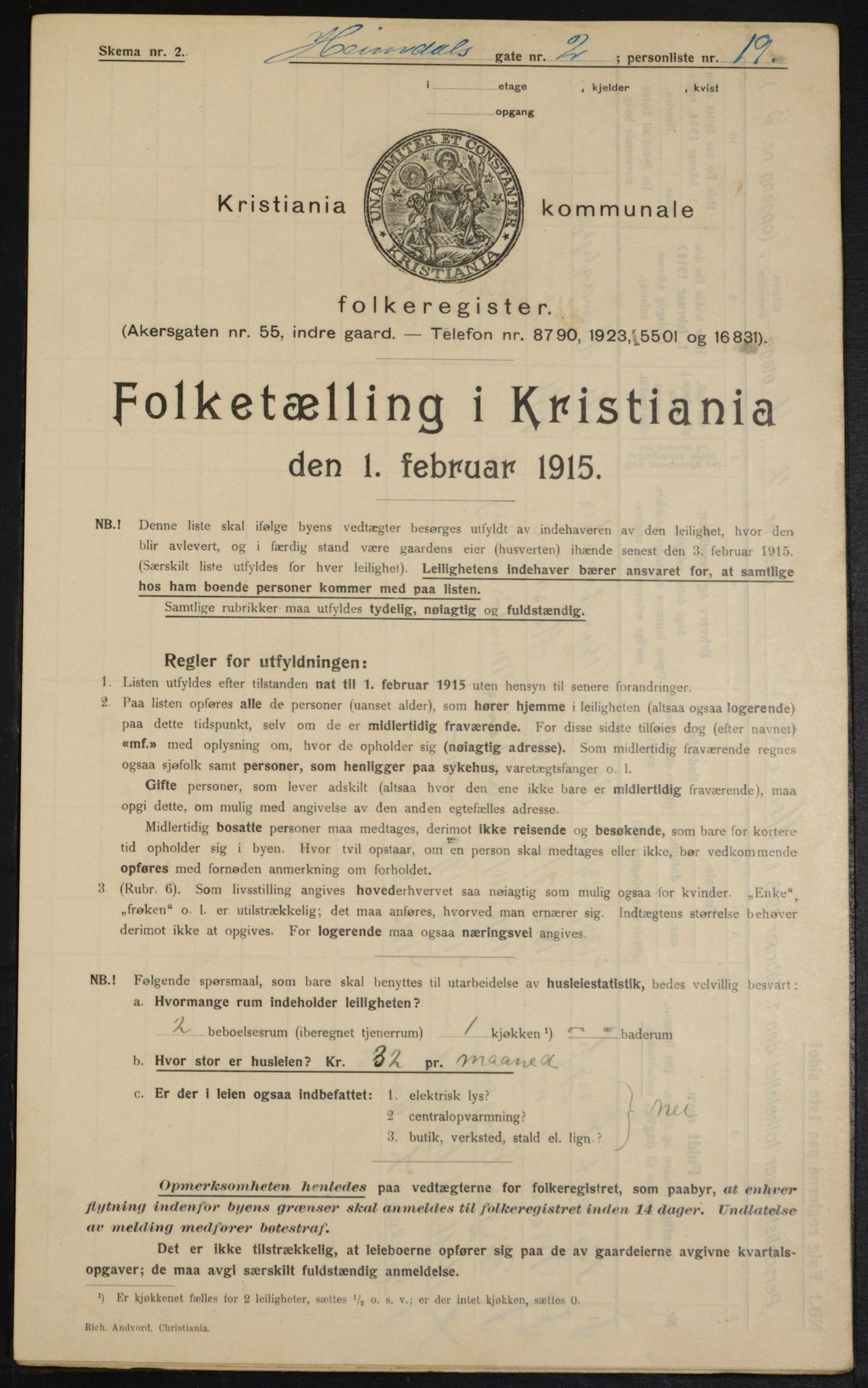 OBA, Kommunal folketelling 1.2.1915 for Kristiania, 1915, s. 36198