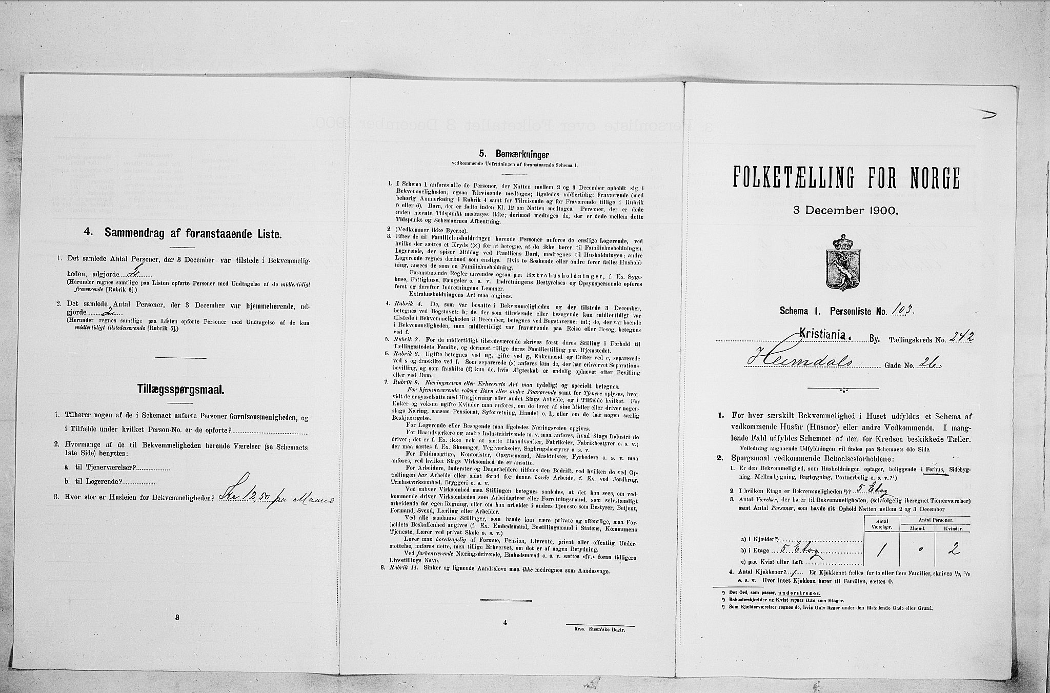 SAO, Folketelling 1900 for 0301 Kristiania kjøpstad, 1900, s. 34708