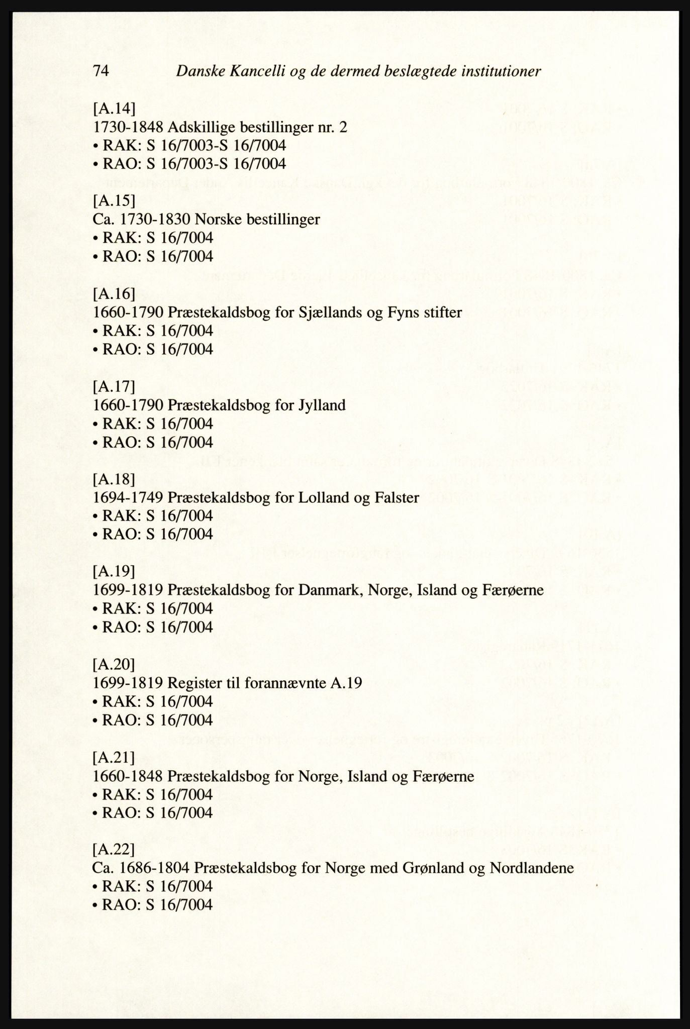 Publikasjoner utgitt av Arkivverket, PUBL/PUBL-001/A/0002: Erik Gøbel: NOREG, Tværregistratur over norgesrelevant materiale i Rigsarkivet i København (2000), 2000, s. 76