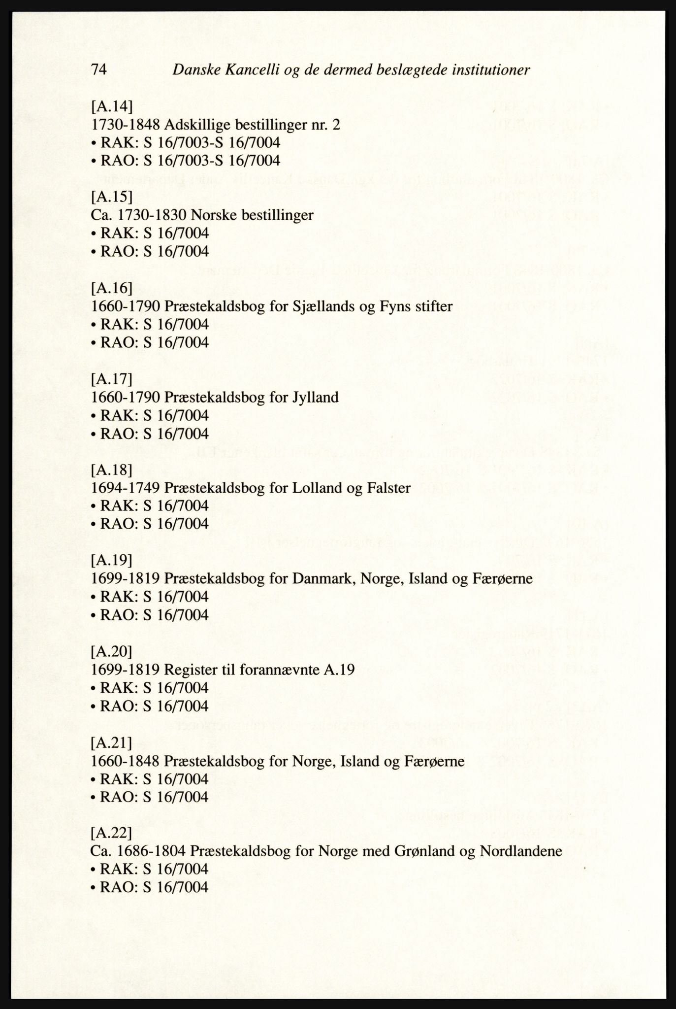 Publikasjoner utgitt av Arkivverket, PUBL/PUBL-001/A/0002: Erik Gøbel: NOREG, Tværregistratur over norgesrelevant materiale i Rigsarkivet i København (2000), 2000, s. 76