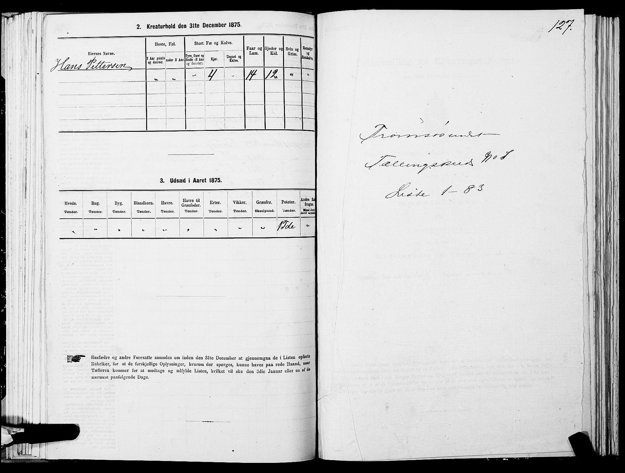 SATØ, Folketelling 1875 for 1934P Tromsøysund prestegjeld, 1875, s. 4127