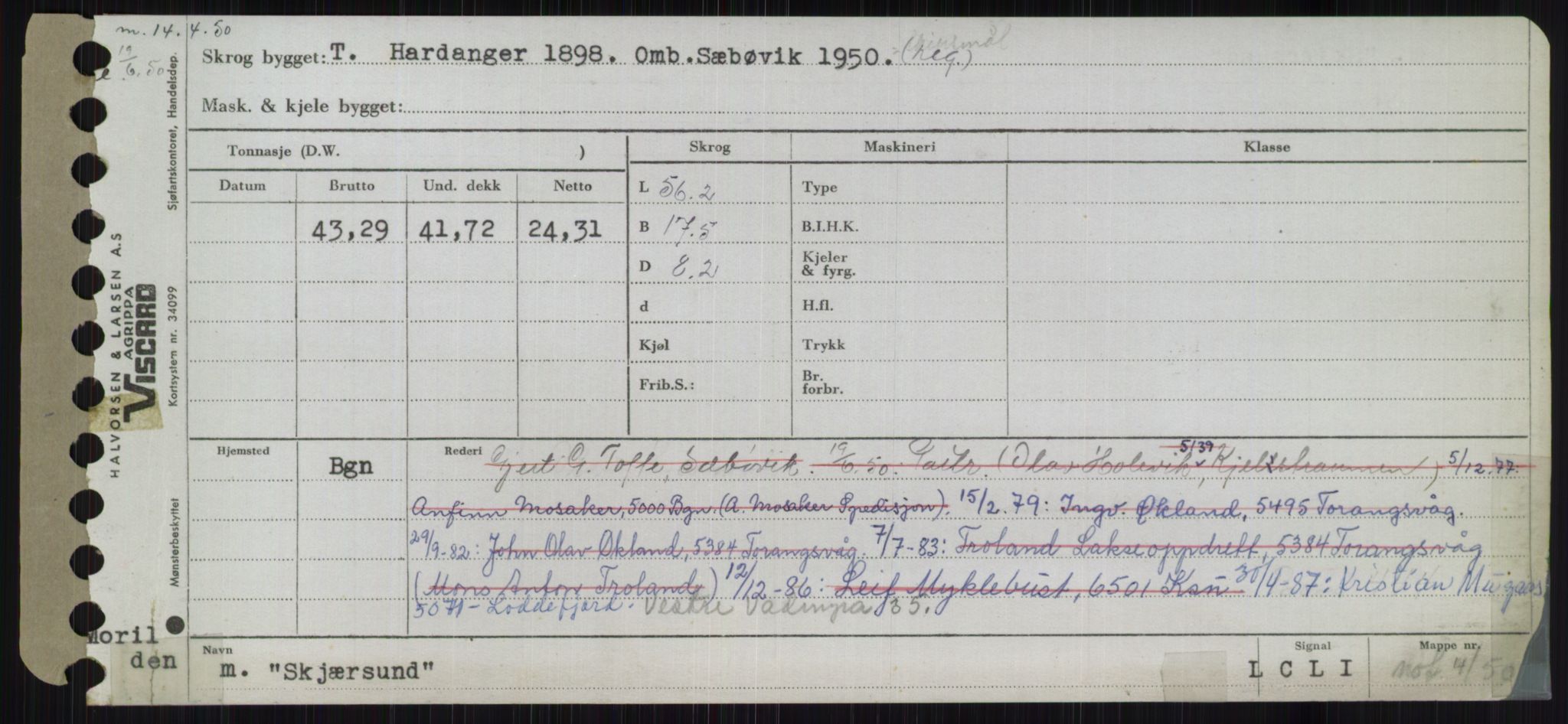 Sjøfartsdirektoratet med forløpere, Skipsmålingen, RA/S-1627/H/Ha/L0005/0002: Fartøy, S-Sven / Fartøy, Skjo-Sven, s. 19