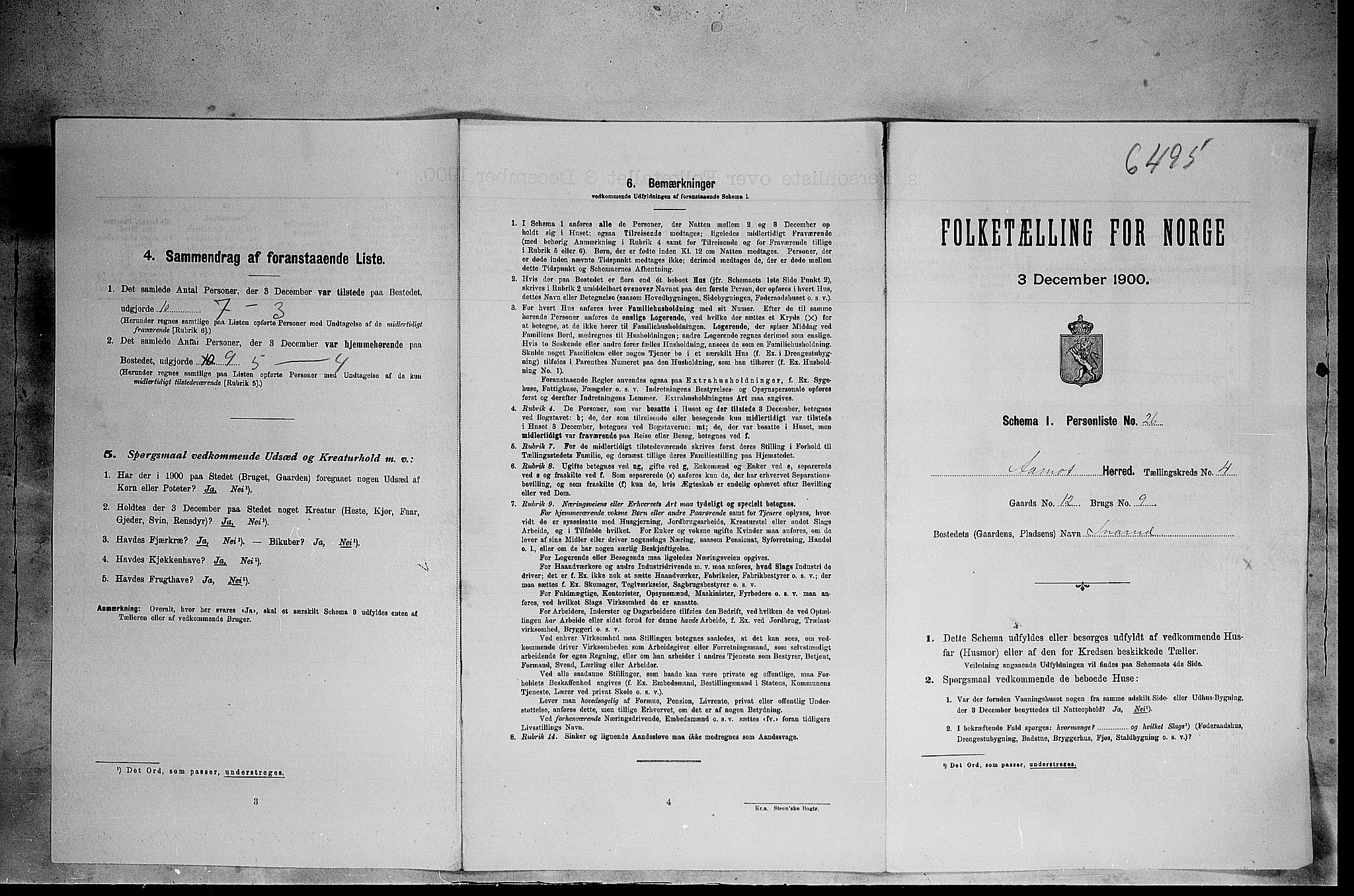 SAH, Folketelling 1900 for 0429 Åmot herred, 1900, s. 516