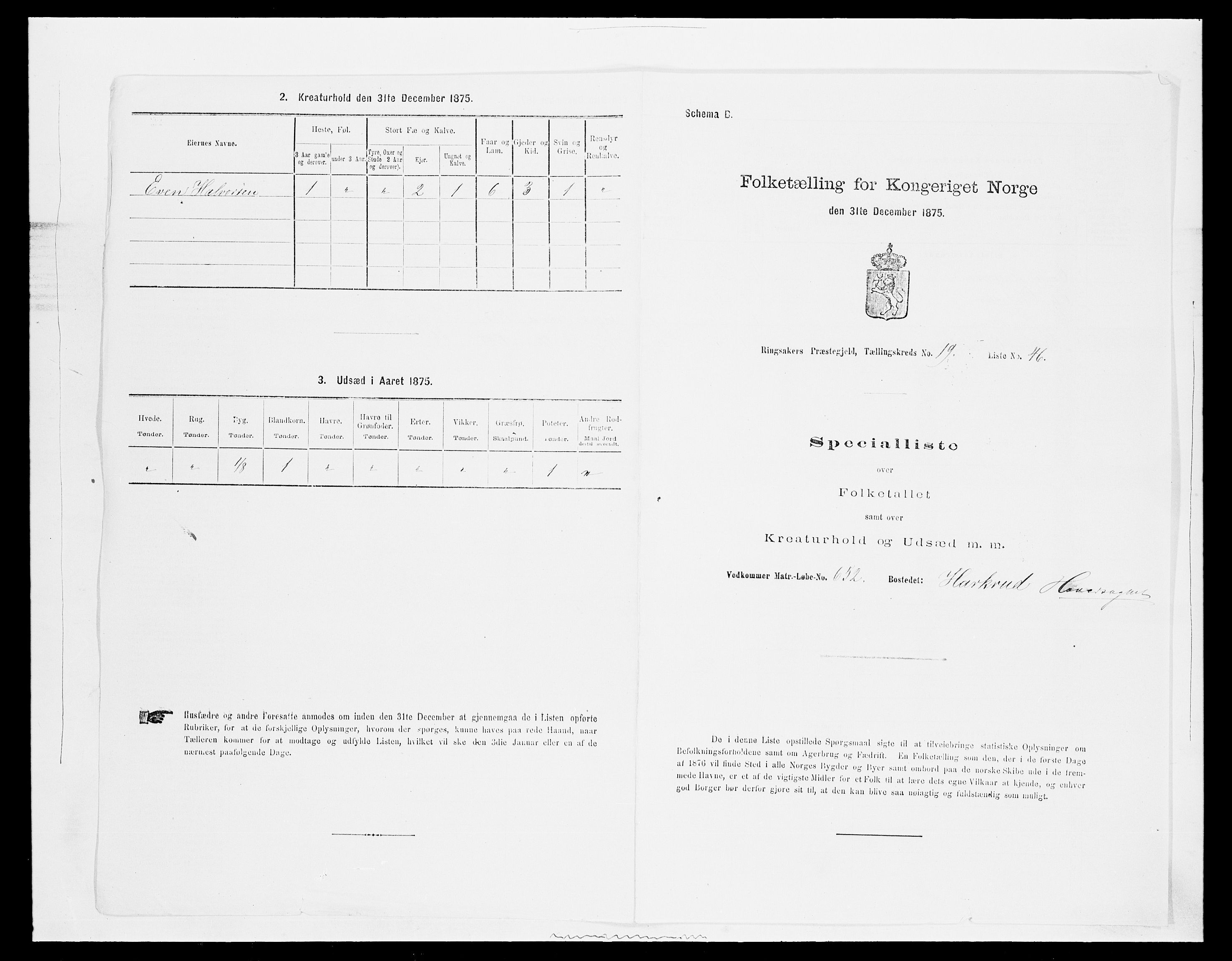 SAH, Folketelling 1875 for 0412P Ringsaker prestegjeld, 1875, s. 3825