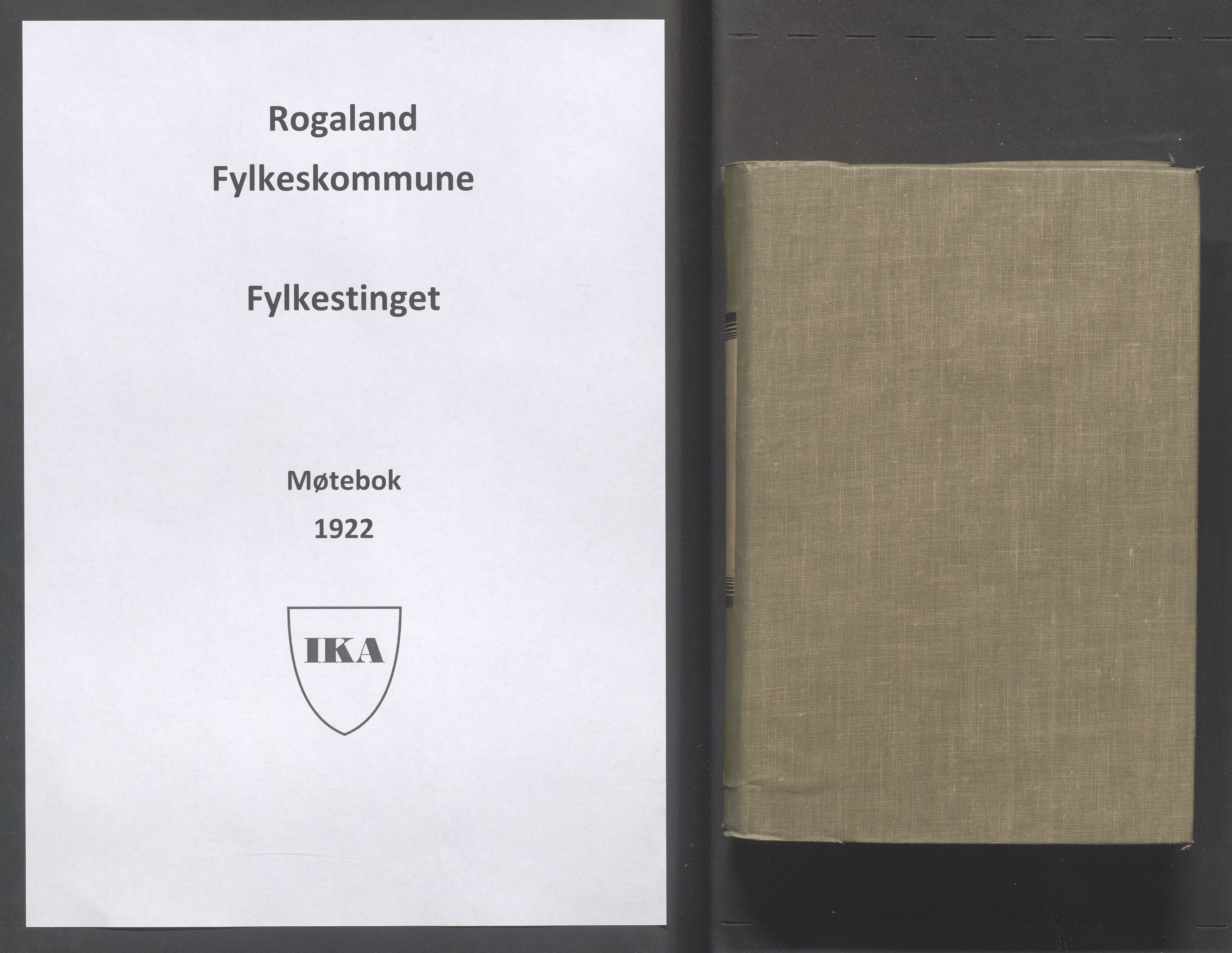 Rogaland fylkeskommune - Fylkesrådmannen , IKAR/A-900/A/Aa/Aaa/L0041: Møtebok , 1922