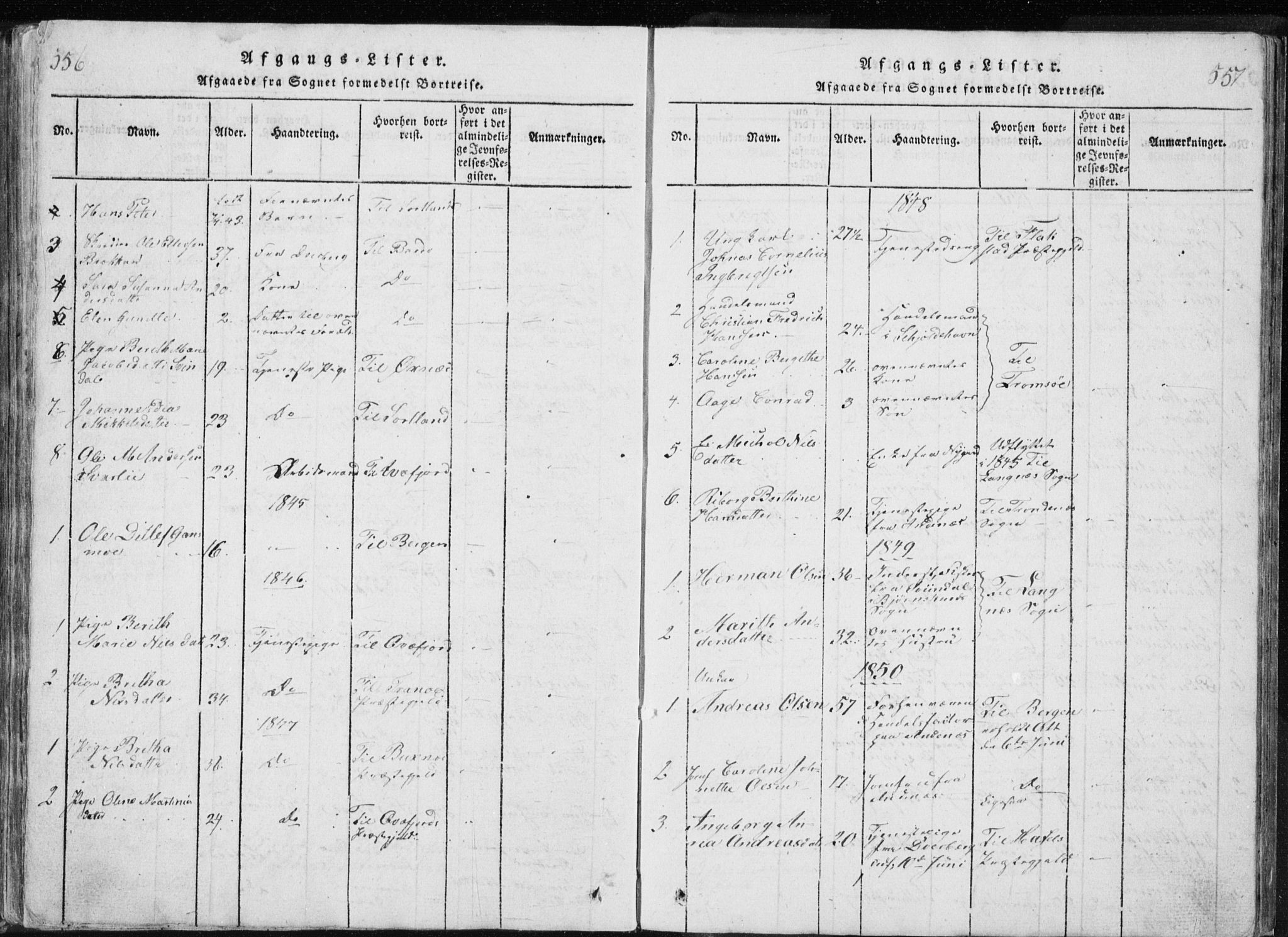 Ministerialprotokoller, klokkerbøker og fødselsregistre - Nordland, SAT/A-1459/897/L1411: Klokkerbok nr. 897C01, 1820-1866, s. 556-557