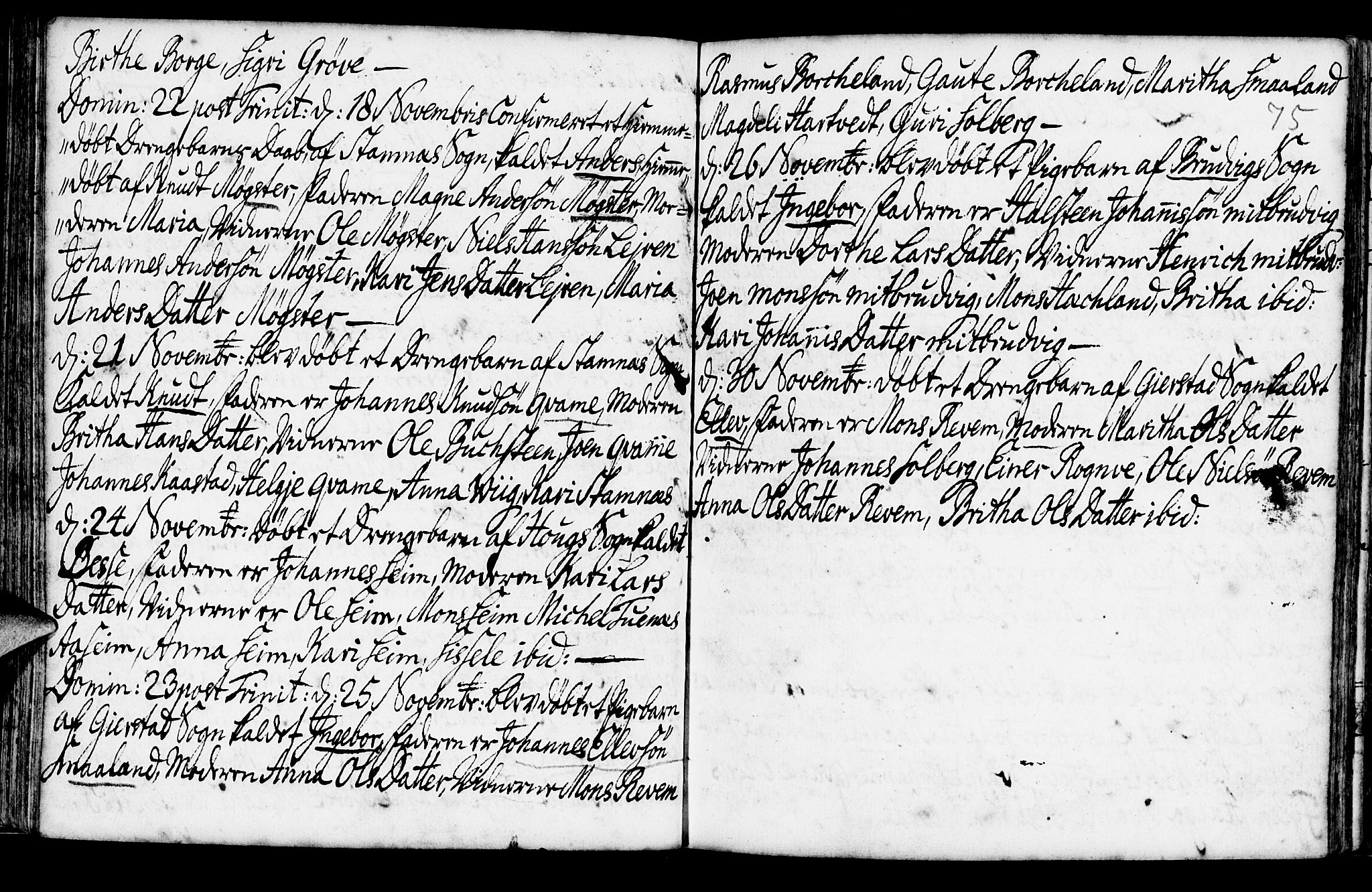 Haus sokneprestembete, SAB/A-75601/H/Haa: Ministerialbok nr. A 6, 1748-1758, s. 75
