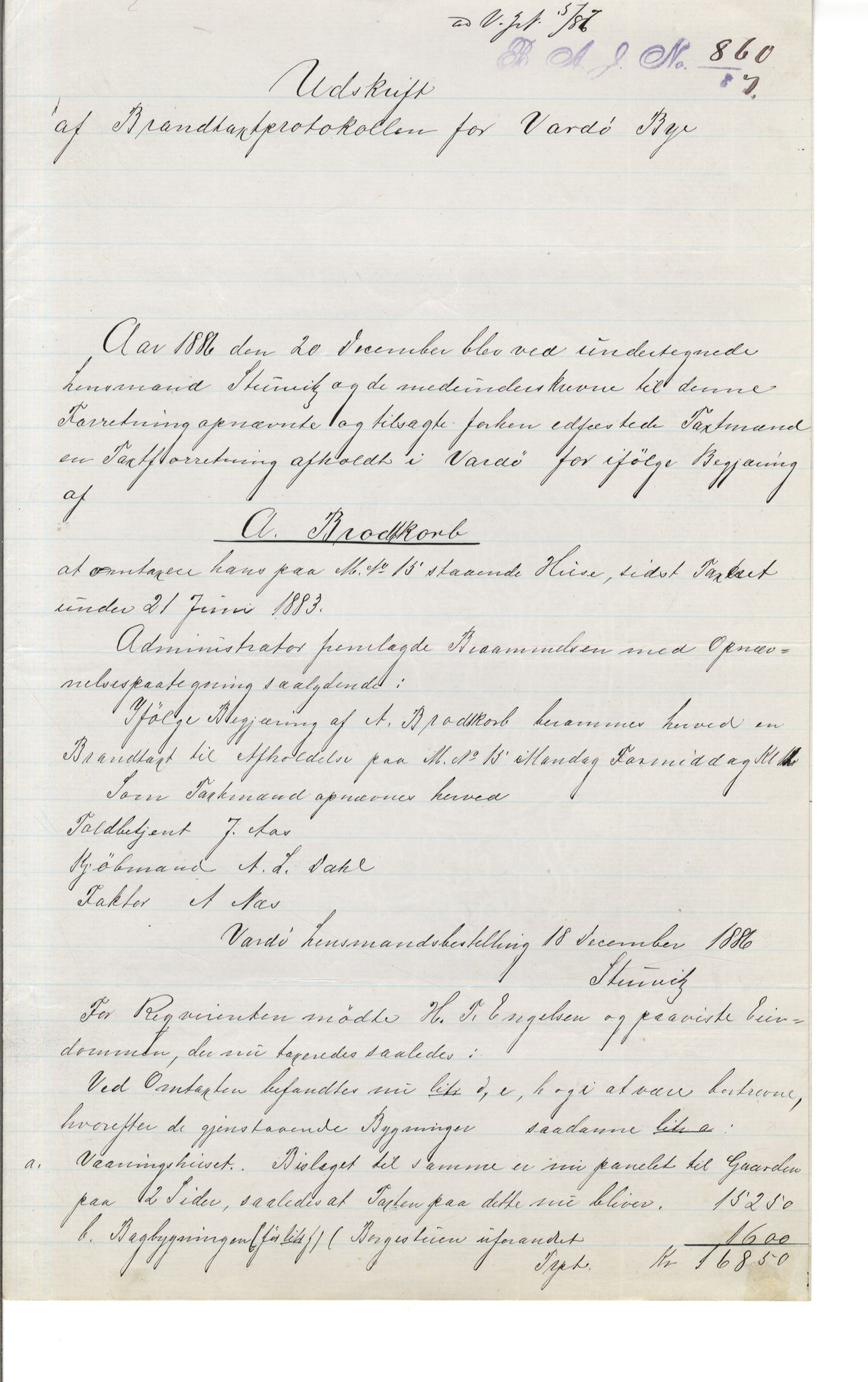 Brodtkorb handel A/S, VAMU/A-0001/Q/Qb/L0001: Skjøter og grunnbrev i Vardø by, 1822-1943, s. 178