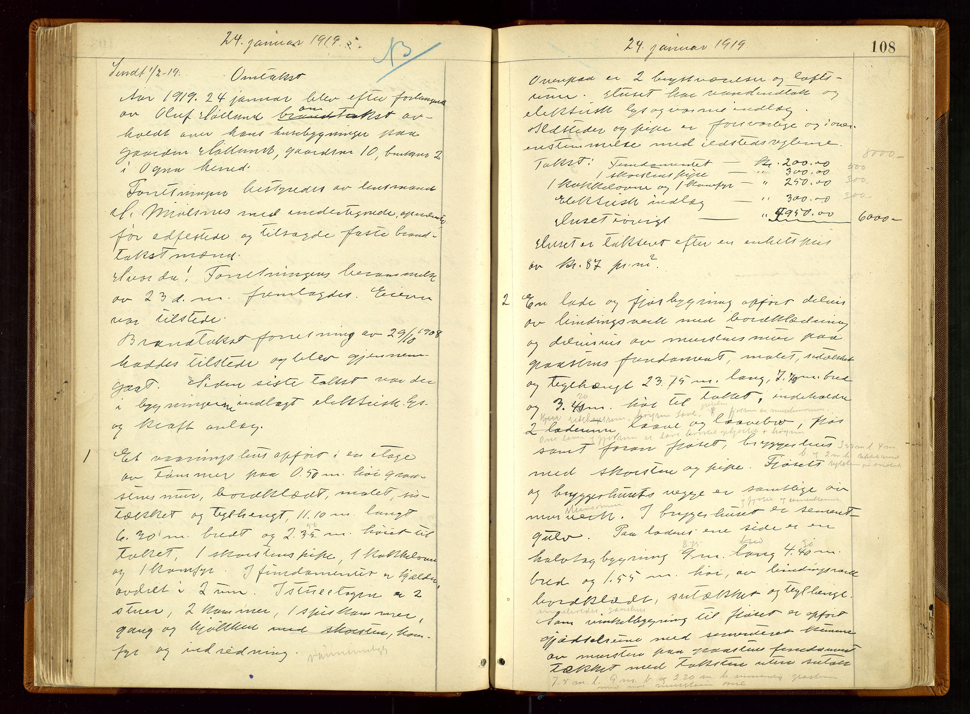 Eigersund lensmannskontor, SAST/A-100171/Goa/L0004: "Brandtakst-Protokol", 1893-1920, s. 107b-108a