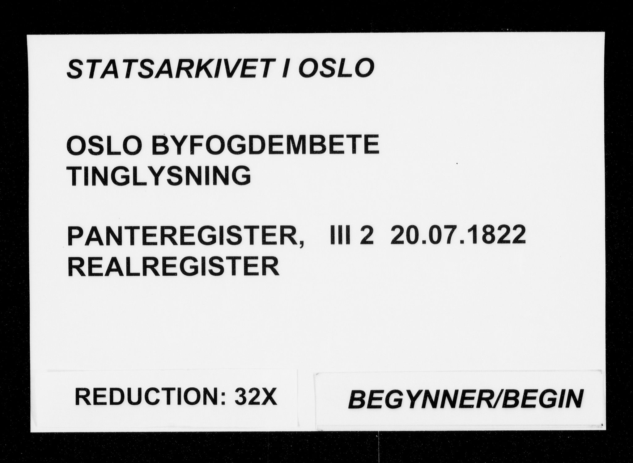 Christiania byfogd, AV/SAO-A-11543/G/Ga/Gaa/Gaac/L0002: Panteregister nr. III 2