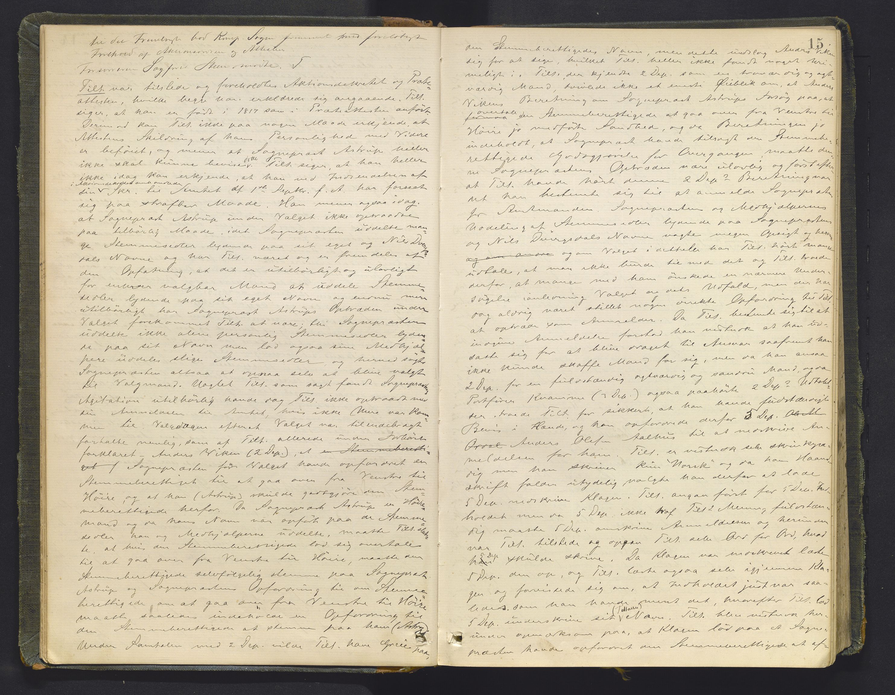 Sunnfjord tingrett, AV/SAB-A-3201/1/F/Fb/Fba/L0053: Ekstrarettsprotokoll, 1888-1897, s. 14b-15a