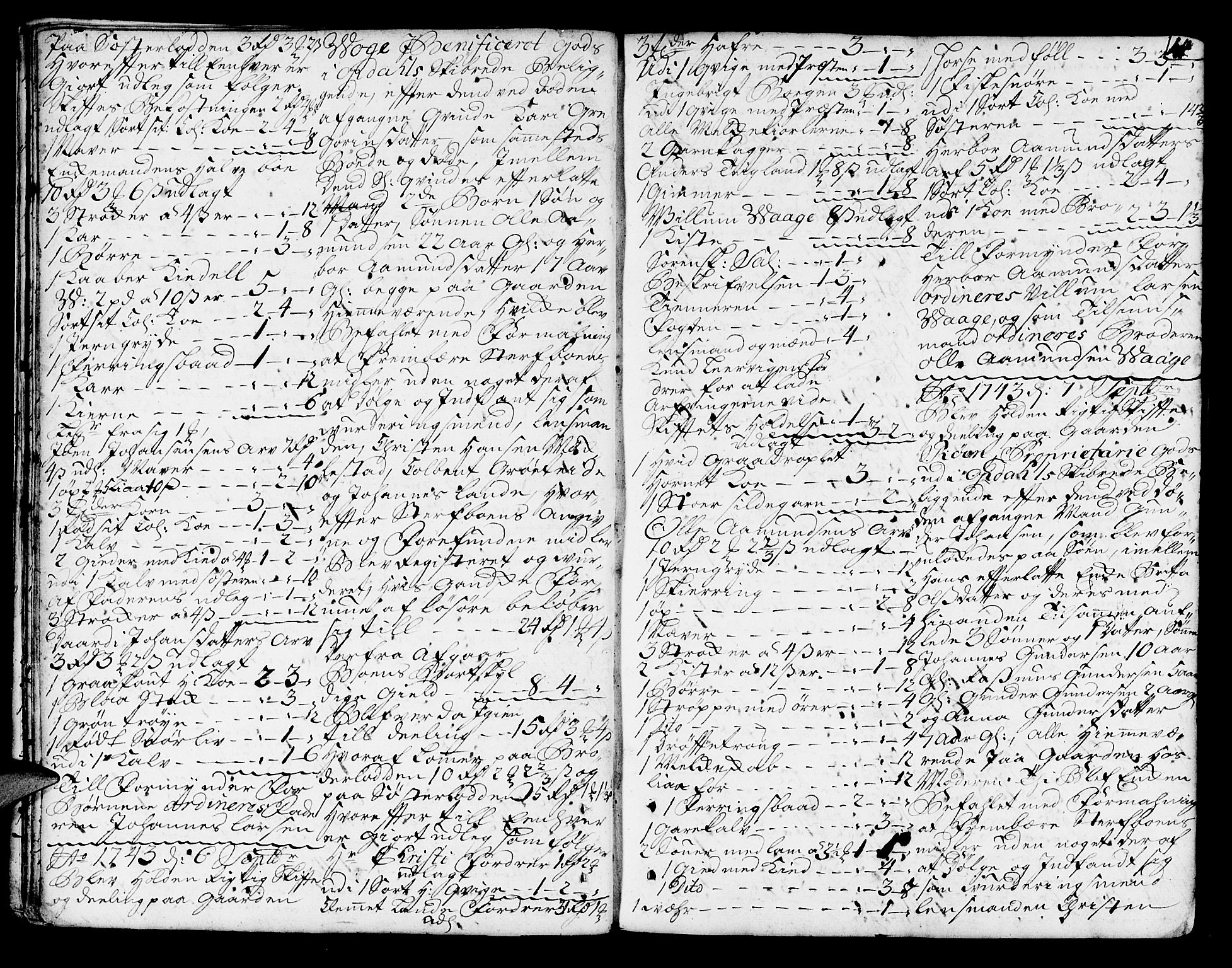 Sunnhordland sorenskrivar, SAB/A-2401/1/H/Ha/Haa/L0006: Skifteprotokollar. Register på lesesal. Fol. 1061- ut, 1743-1749, s. 13b-14a