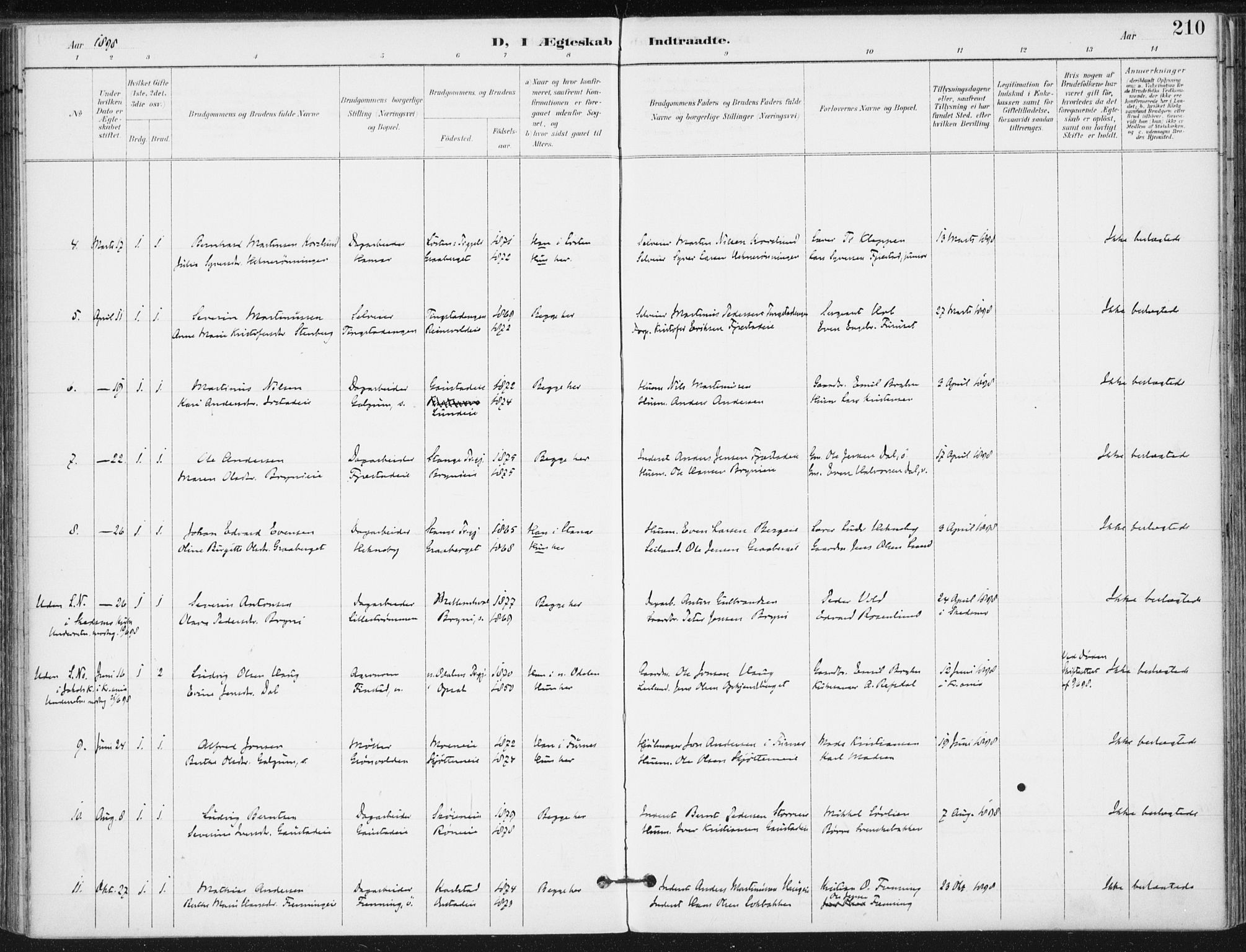 Romedal prestekontor, SAH/PREST-004/K/L0011: Ministerialbok nr. 11, 1896-1912, s. 210