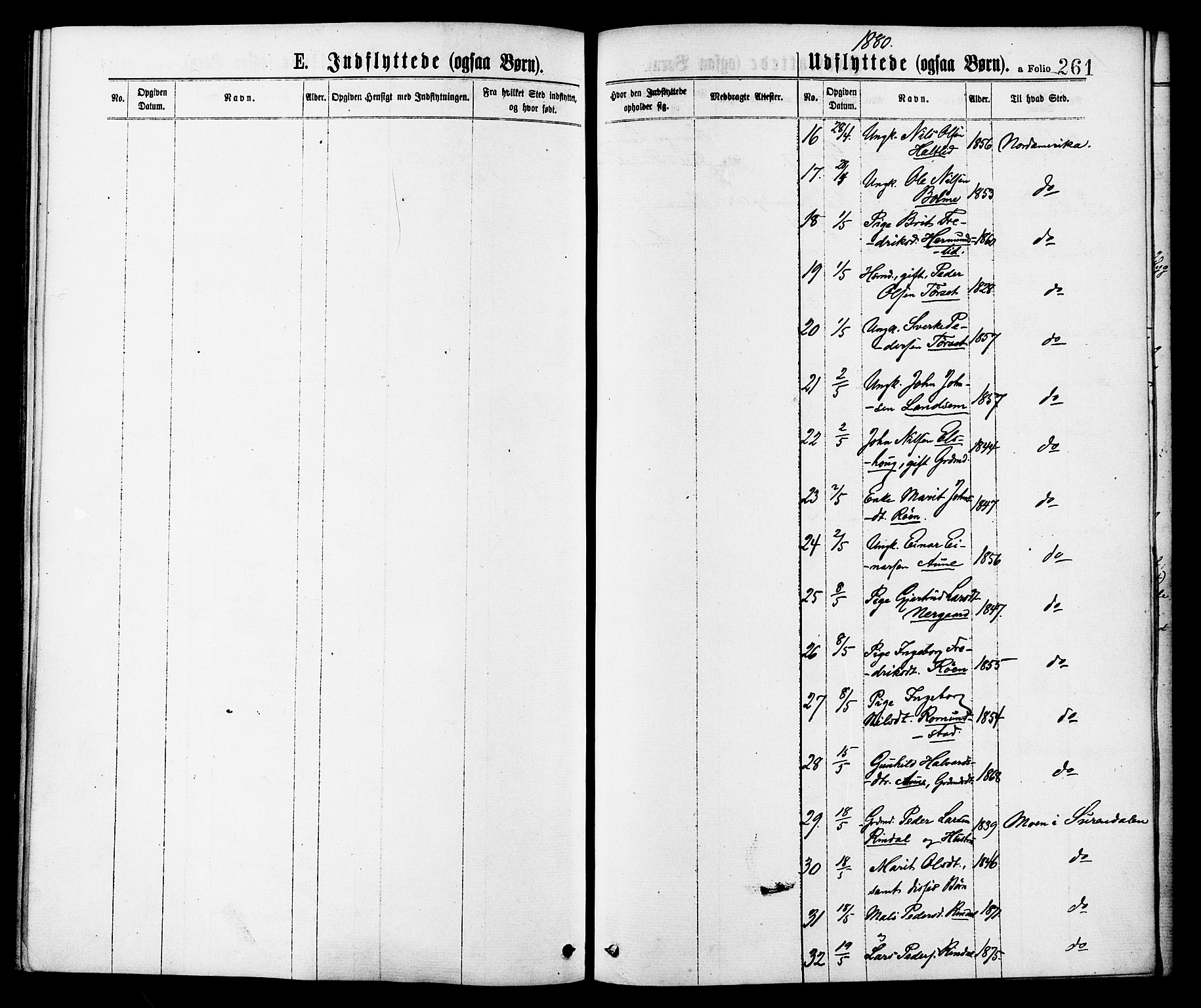 Ministerialprotokoller, klokkerbøker og fødselsregistre - Møre og Romsdal, AV/SAT-A-1454/598/L1068: Ministerialbok nr. 598A02, 1872-1881, s. 261