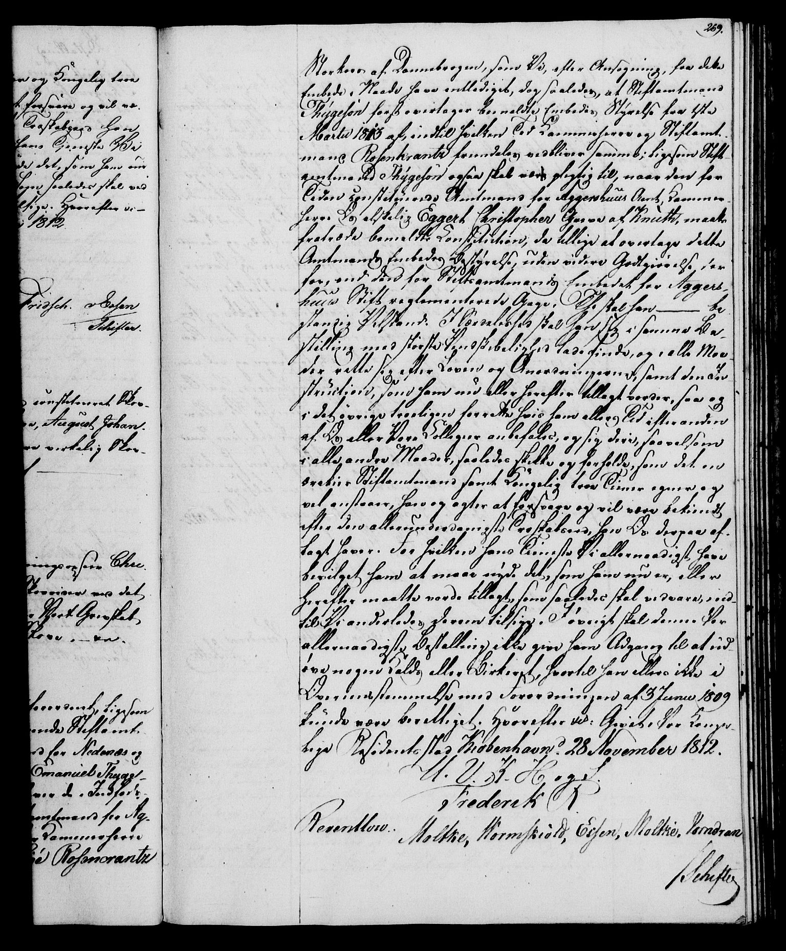 Rentekammeret, Kammerkanselliet, RA/EA-3111/G/Gg/Gge/L0006: Norsk bestallingsprotokoll med register (merket RK 53.30), 1773-1814, s. 269