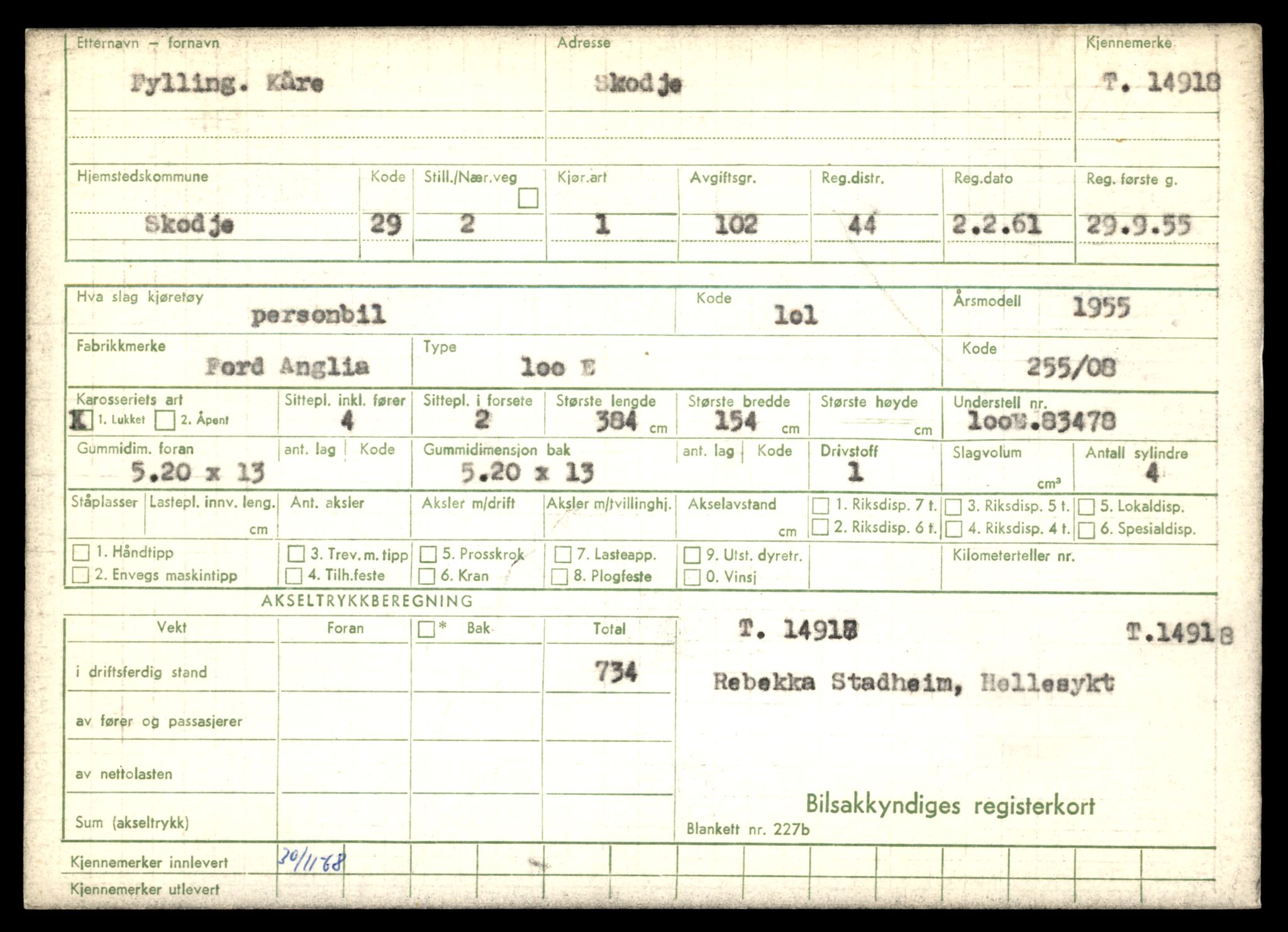 Møre og Romsdal vegkontor - Ålesund trafikkstasjon, AV/SAT-A-4099/F/Fe/L0049: Registreringskort for kjøretøy T 14864 - T 18613, 1927-1998, s. 1231