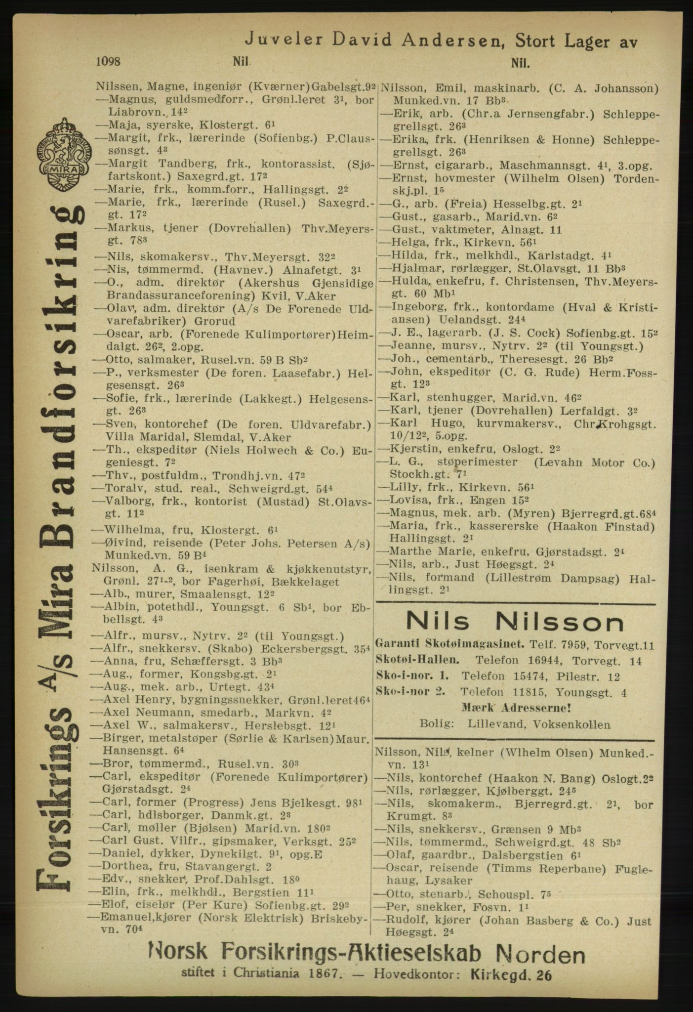 Kristiania/Oslo adressebok, PUBL/-, 1918, s. 1123