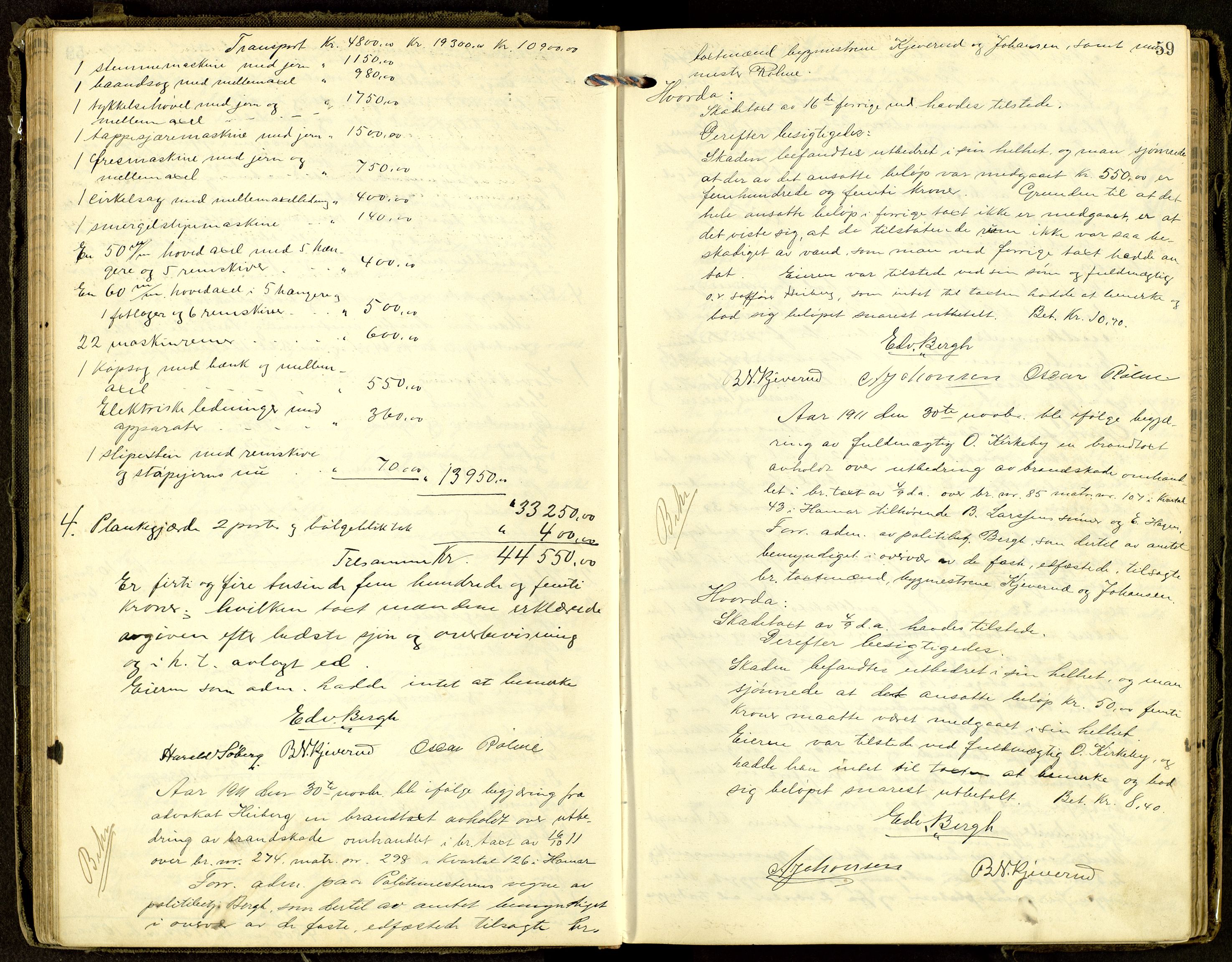 Norges Brannkasse, Hamar, AV/SAH-NBRANH-006/F/Fa/L0007: Branntakstprotokoll, 1911-1917, s. 58b-59a